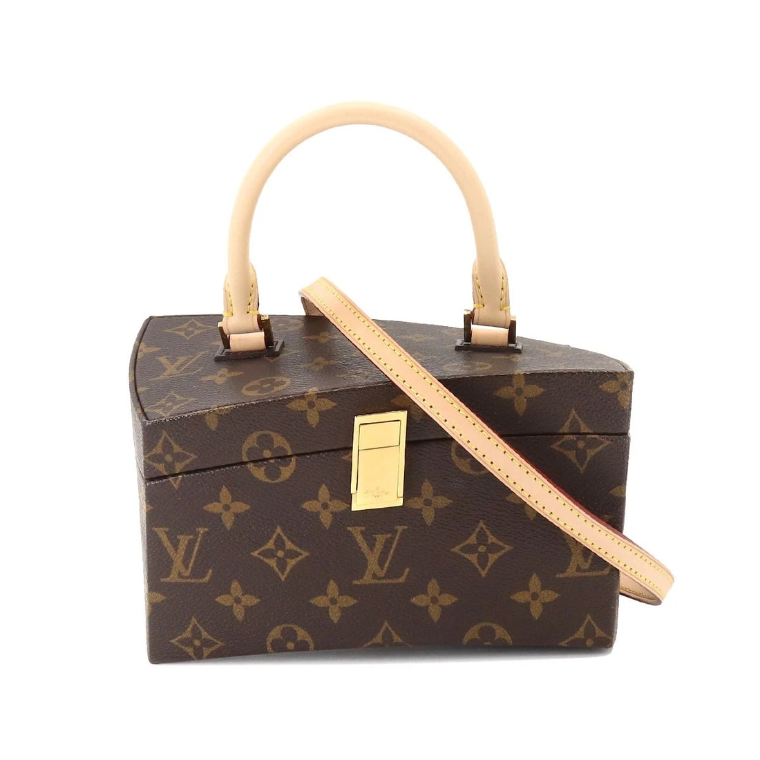 LOUIS VUITTON MONOGRAM TWISTED BOX 2WAY HAND SHOULDER BAG: LOUIS VUITTON Monogram Twisted Box 2way Hand Shoulder Bag Brand: LOUIS VUITTON Type/Style: Hand Bag / Shoulder Bag Material: Monogram Canvas Color: Monogram Size: W 7.87 inch, H 4.33 inch, D 4.53 inch