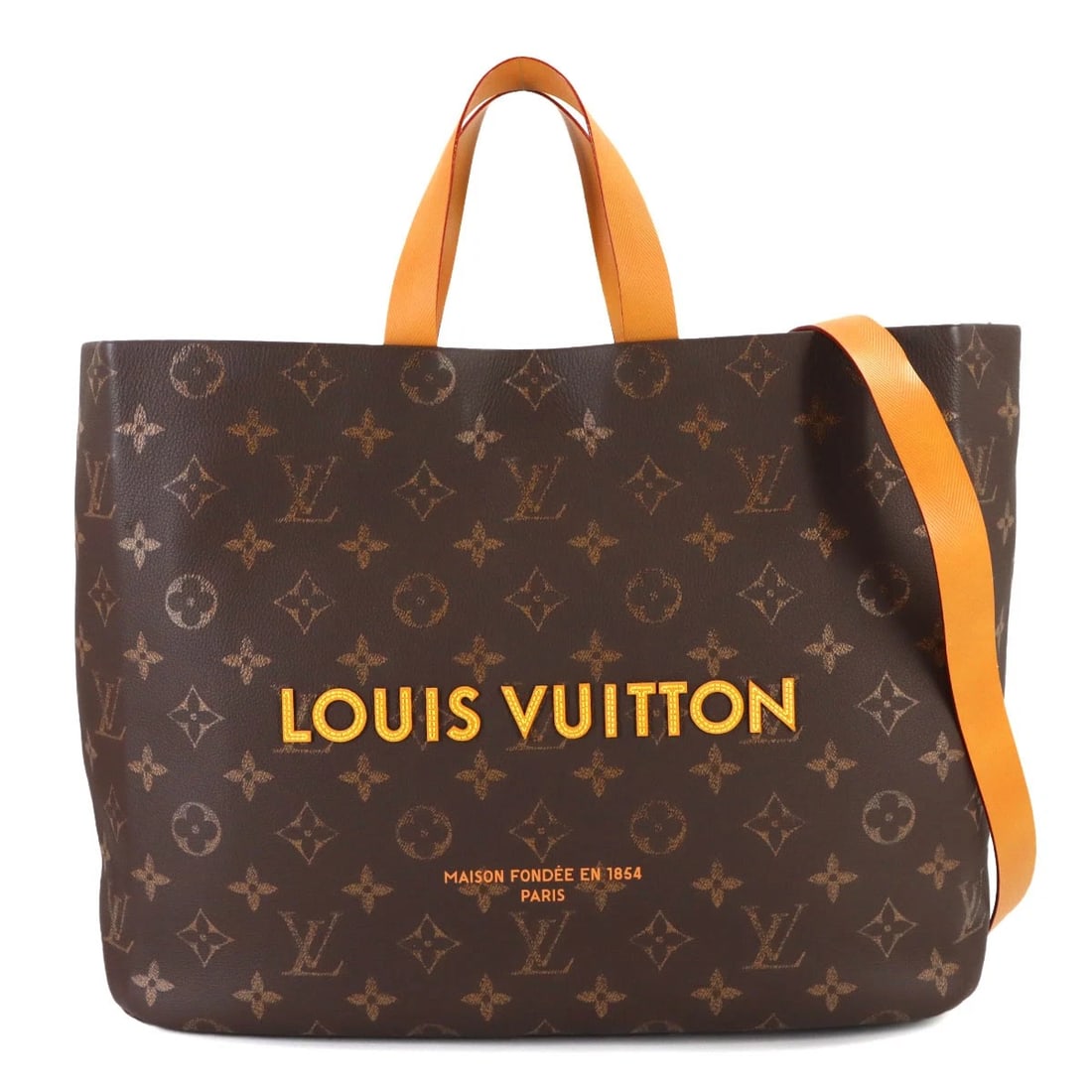 LOUIS VUITTON MONOGRAM SHOPPER TOTE MM 2WAY SHOULDER BAG: LOUIS VUITTON Monogram Shopper Tote MM 2way Shoulder Bag Brand: LOUIS VUITTON Type/Style: Tote Bag / Shoulder Bag Material: Leather Color: Monogram Size: W 16.54 inch, H 12.60 inch, D 5.91 inch
