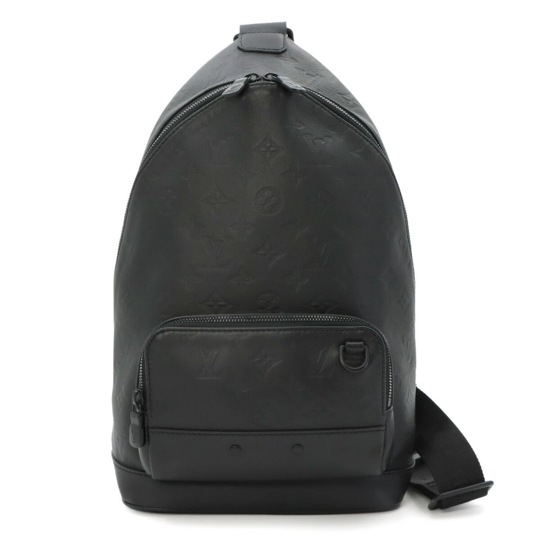 LOUIS VUITTON MONOGRAM SHADOW RACER SLING BAG LEATHER: LOUIS VUITTON Monogram Shadow Racer Sling Bag Leather Brand: LOUIS VUITTON Type/Style: Crossbody Bag Material: Leather Color: Black Size: W 9.06 inch, H 14.17 inch, D 3.54 inch Accessories: None <