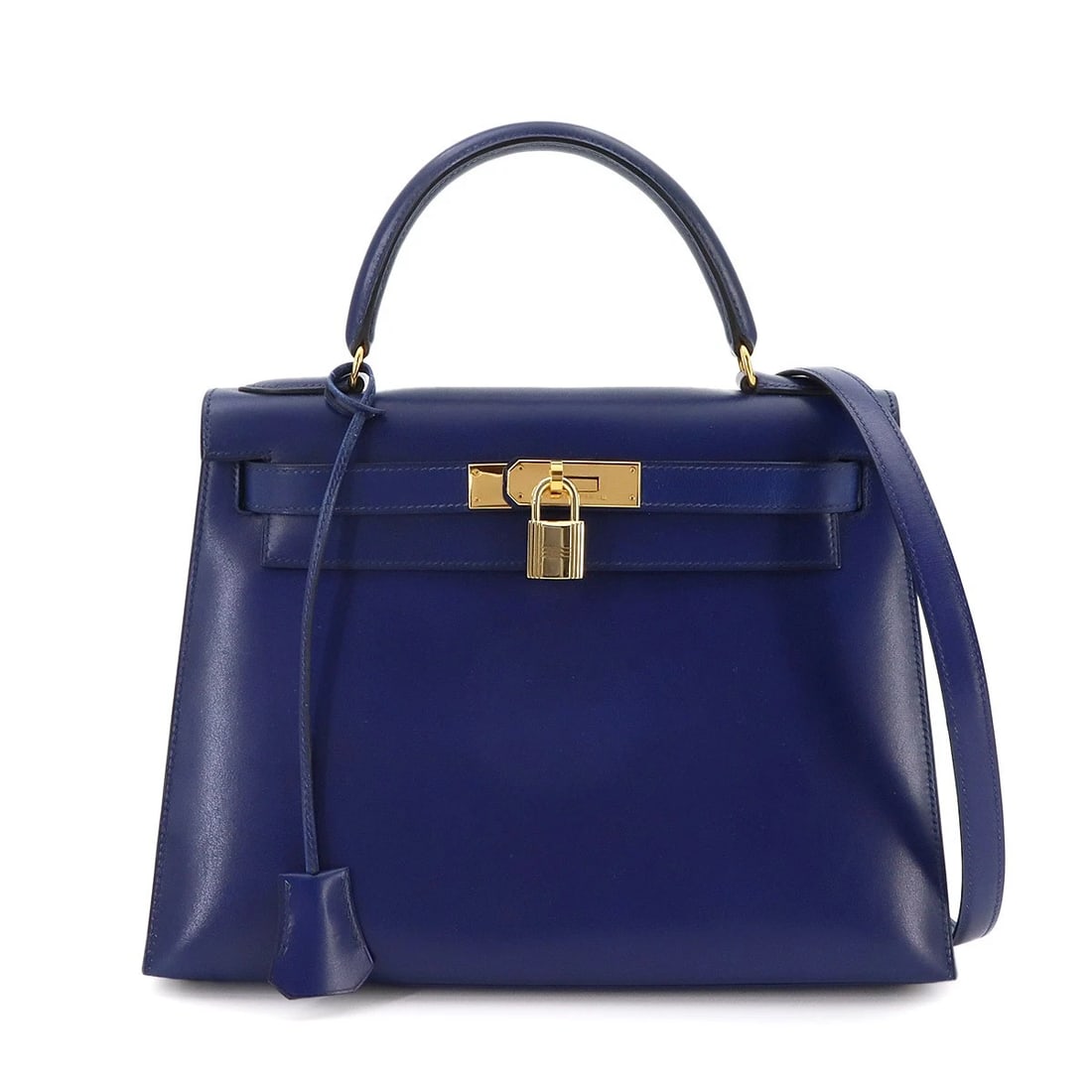 HERMES KELLY 28 BOX CARF BLUE 2WAY HAND SHOULDER BAG (1 of 6)
