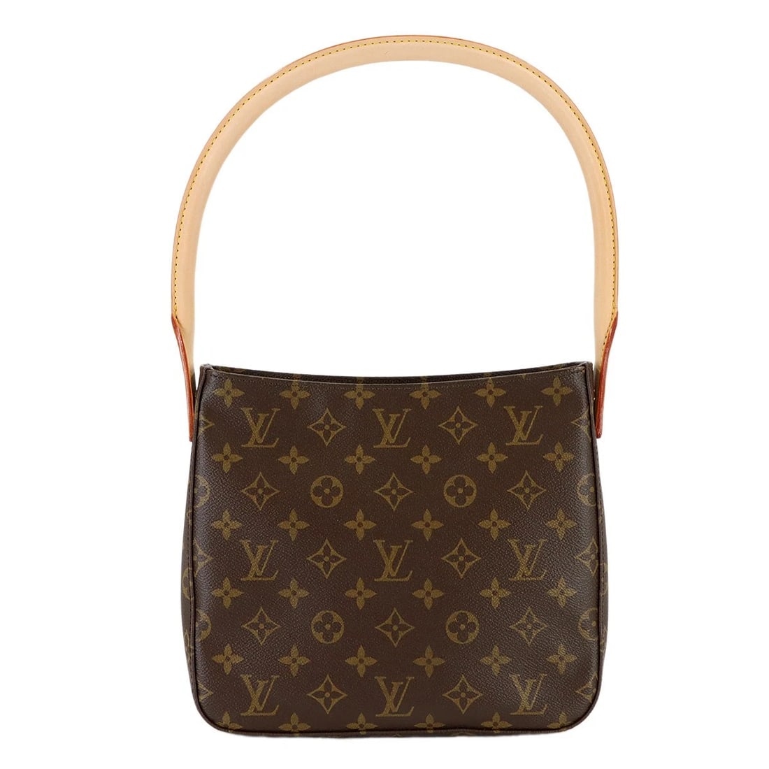 LOUIS VUITTON MONOGRAM LOOPING MM SHOULDER BAG: LOUIS VUITTON Monogram Looping MM Shoulder Bag Brand: LOUIS VUITTON Type/Style: Shoulder Bag Material: Monogram canvas Color: Monogram Size: W 9.06 inch, H 8.46 inch, D 3.94 inch Accessories: None