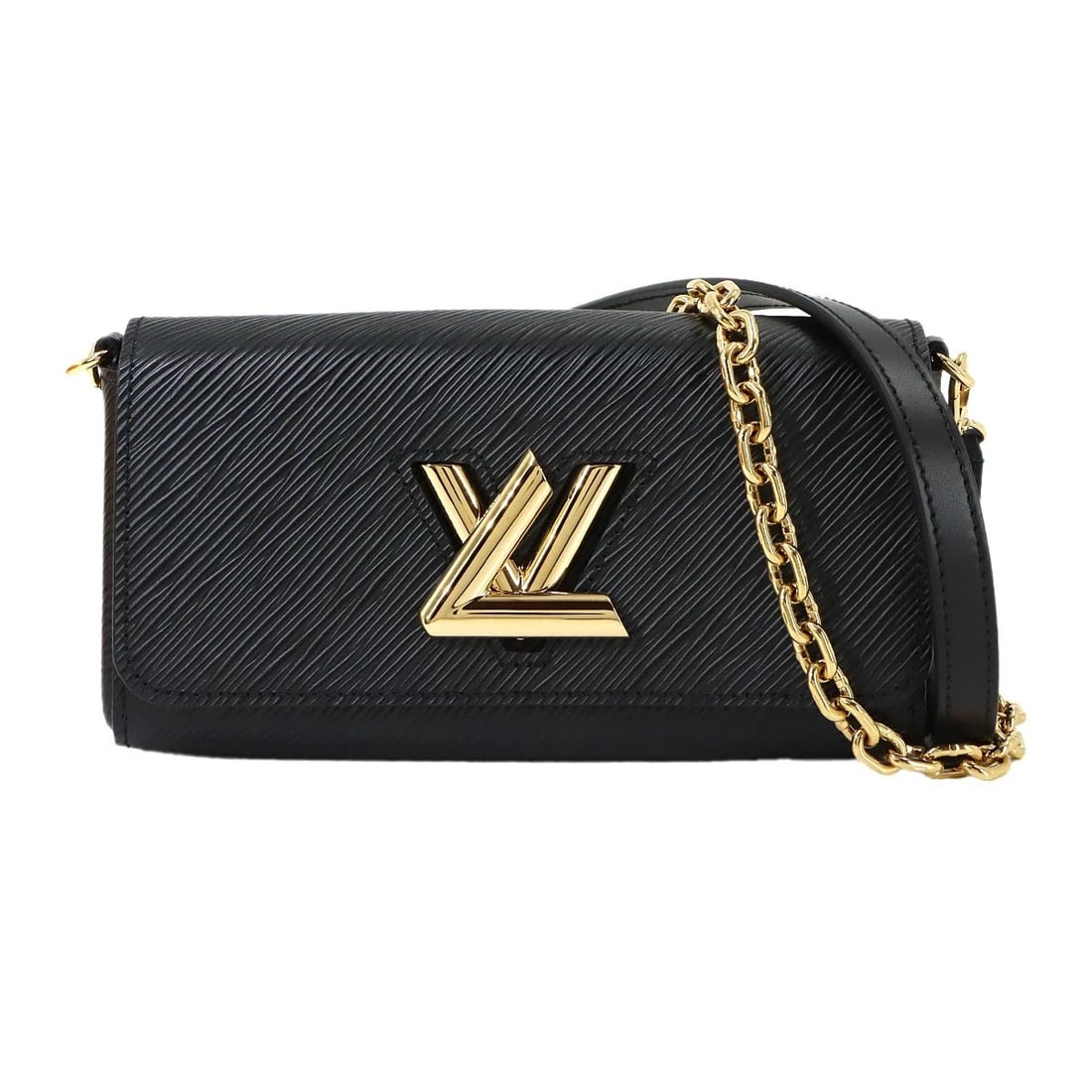 LOUIS VUITTON EPI POCHETTE CHAIN SHOULDER BAG LEATHER: LOUIS VUITTON Epi Pochette Chain Shoulder Bag Leather Brand: LOUIS VUITTON Type/Style: Shoulder Bag Material: Epi Leather Color: Noir Size: W 7.28 inch, H 3.94 inch, D 2.36 inch Accessories: None