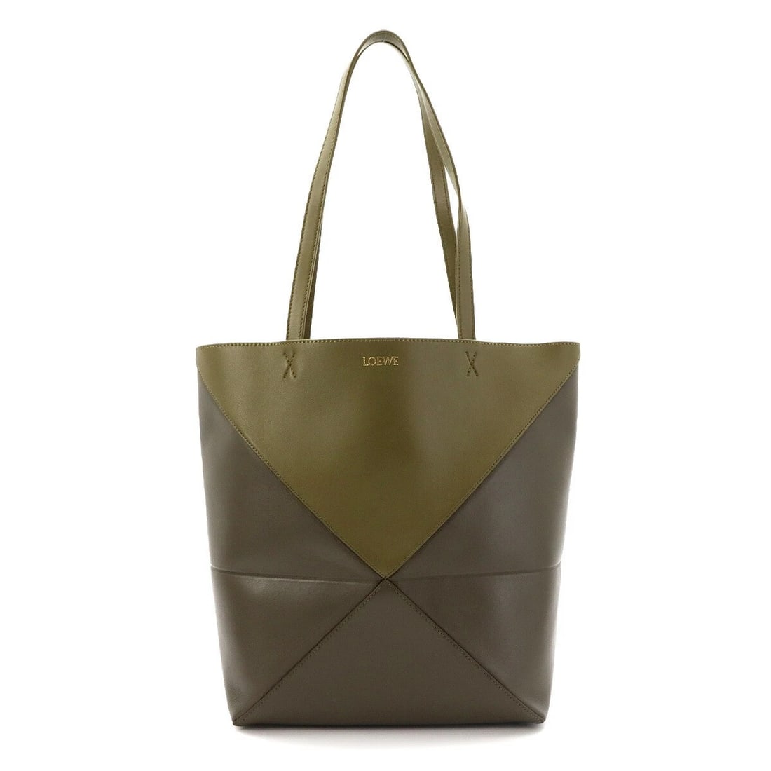 LOEWE MEDIUM PUZZLE FOLD TOTE BAG LEATHER KHAKI PURSE (1 of 6)