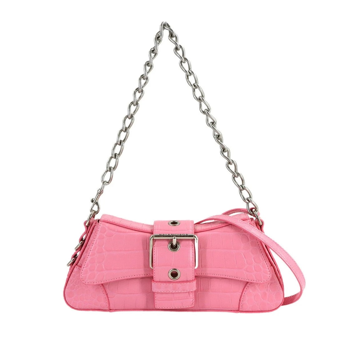 BALENCIAGA LINDSAY SHOULDER BAG LEATHER PINK: BALENCIAGA Lindsay Shoulder Bag Leather Pink Brand: BALENCIAGA Type/Style: Shoulder Bag Material: Leather Color: Pink Size: W 11.02 inch, H 5.12 inch, D 1.97 inch Accessories: None Accessories