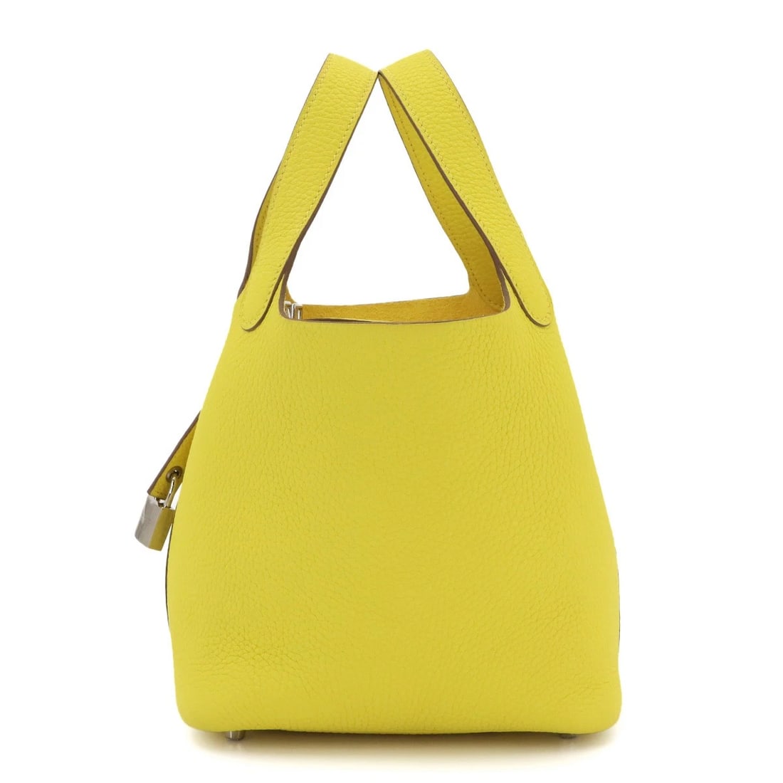 HERMES PICOTIN LOCK PM 18 HAND BAG TAURILLON CLEMENCE: HERMES Picotin Lock PM 18 Hand Bag Taurillon Clemence Brand: HERMES Type/Style: Hand Bag Material: Taurillon Clemence Color: Lime Size: W 7.28 inch, H 7.28 inch, D 5.31 inch Accessories: None