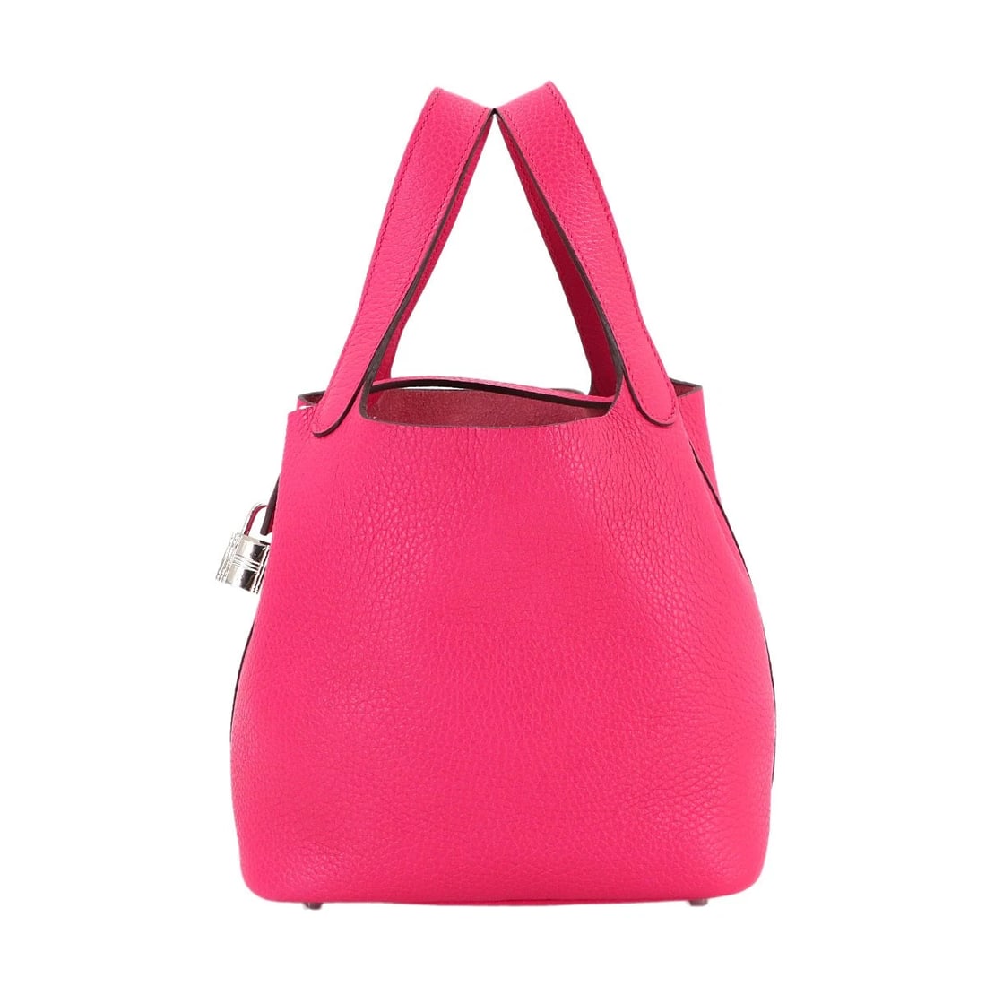 HERMES PICOTIN LOCK PM HAND BAG TAURILLON CLEMENCE: HERMES Picotin Lock PM Hand Bag Taurillon Clemence Brand: HERMES Type/Style: Hand Bag Material: Taurillon Clemence Color: Rose extreme Size: W 7.09 inch, H 7.48 inch, D 5.12 inch Accessories: None