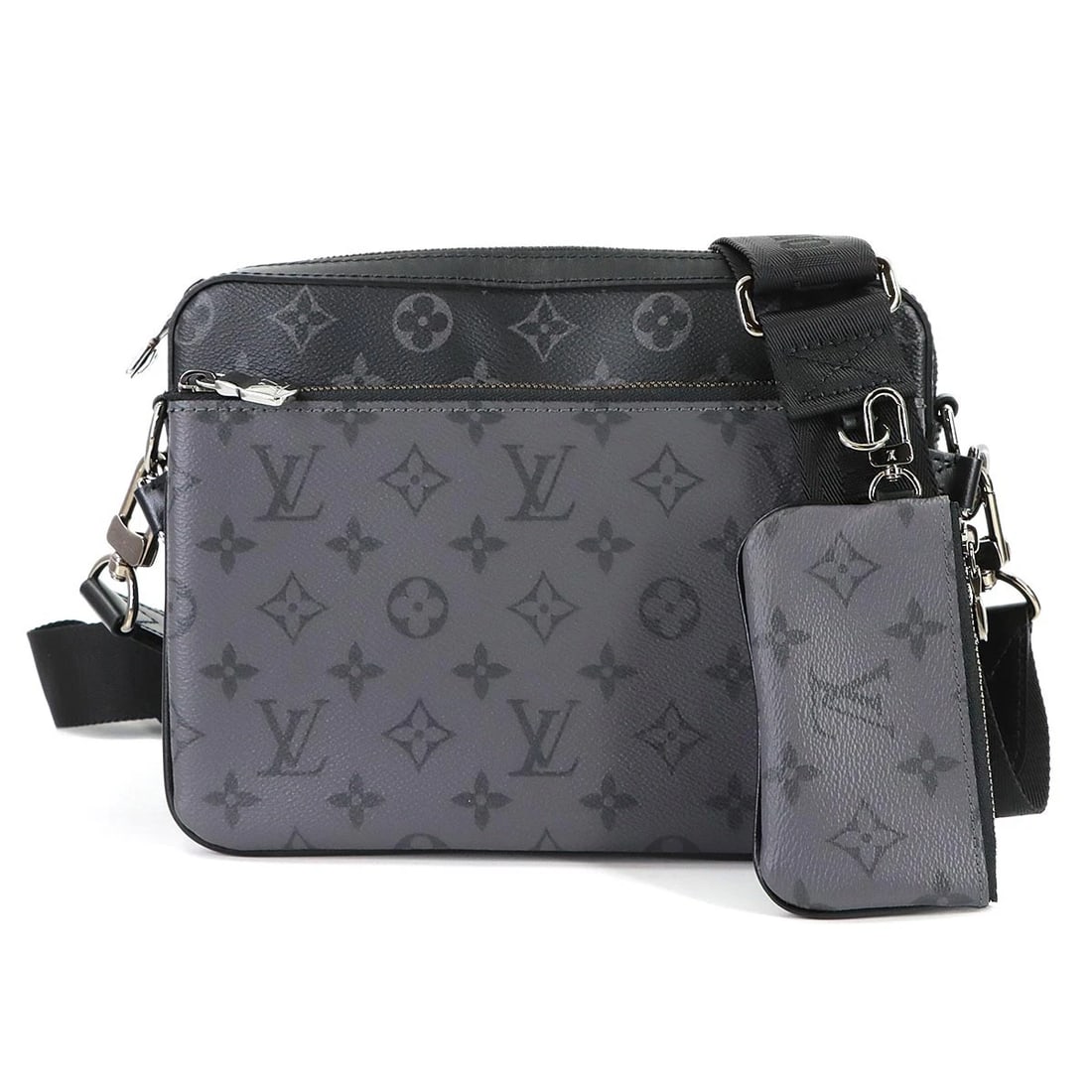 LOUIS VUITTON MONOGRAM ECLIPSE TRIO MESSENGER SHOULDER BAG (1 of 6)