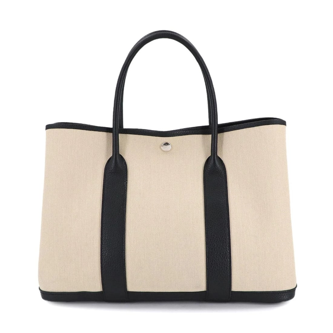 HERMES GARDE PARTY PM TOTE BAG TOILE H NEGONDA: HERMES Garde Party PM Tote Bag Toile H Negonda Brand: HERMES Type/Style: Tote Bag Material: Toile H , Negonda Color: Ecru , Black Size: W 14.17 inch, H 10.24 inch, D 6.69 inch Accessories: None