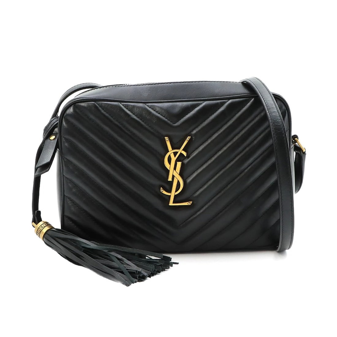SAINT LAURENT LOU CAMERA SHOULDER BAG LEATHER: SAINT LAURENT Lou Camera Shoulder Bag Leather Brand: Saint Laurent Type/Style: Shoulder Bag Material: Leather Color: Black Size: W 8.86 inch, H 6.10 inch, D 2.56 inch Accessories: None Accessories