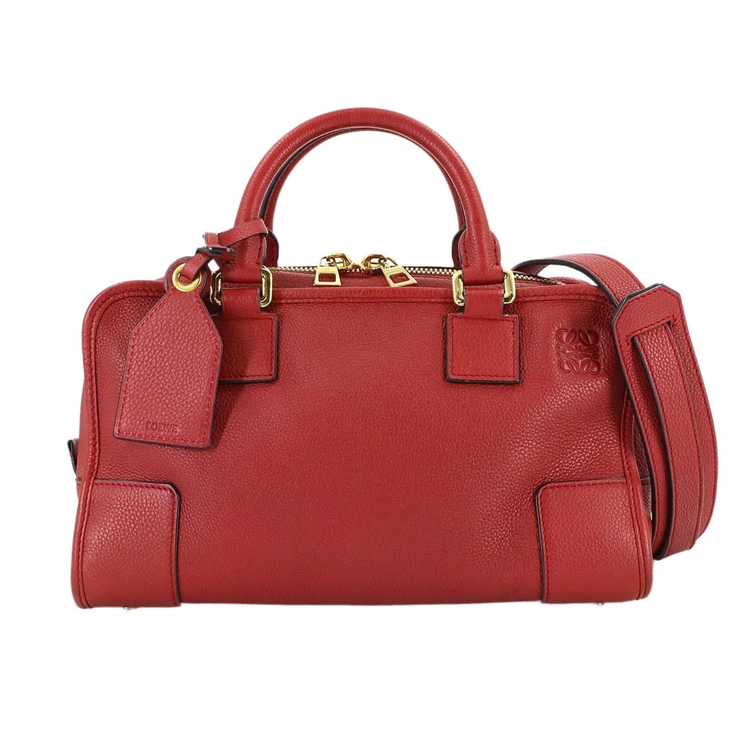LOEWE 28 HAND SHOULDER BAG LEATHER RED ANAGRAM: LOEWE 28 Hand Shoulder Bag Leather Red Anagram Brand: LOEWE Type/Style: Hand Bag / Shoulder Bag Material: Leather Color: Red Size: W 11.42 inch, H 6.30 inch, D 5.12 inch Accessories: None
