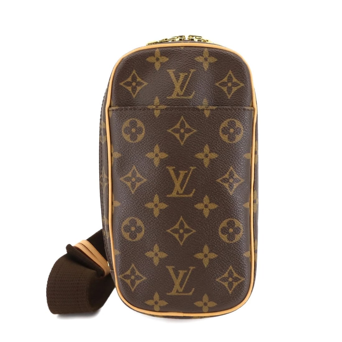 LOUIS VUITTON MONOGRAM POCHETTE GANGE CROSSBODY BAG: LOUIS VUITTON Monogram Pochette Gange Crossbody Bag Brand: LOUIS VUITTON Type/Style: Crossbody Bag Material: Monogram Canvas Color: Monogram Size: W 4.53 inch, H 8.86 inch, D 1.77 inch Accessories: