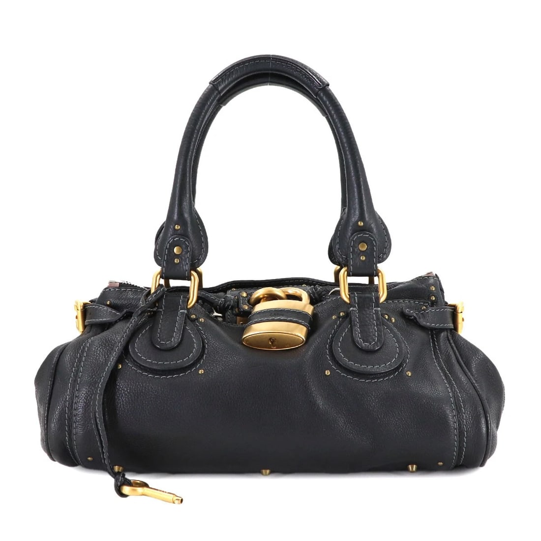 CHLOE PADDINGTON HAND BAG LEATHER BLACK: Chloe Paddington Hand Bag Leather Black Brand: Chloe Type/Style: Hand Bag Material: Leather Color: Black Size: W 14.17 inch, H 6.89 inch, D 8.27 inch Accessories: None Accessories Notice: When