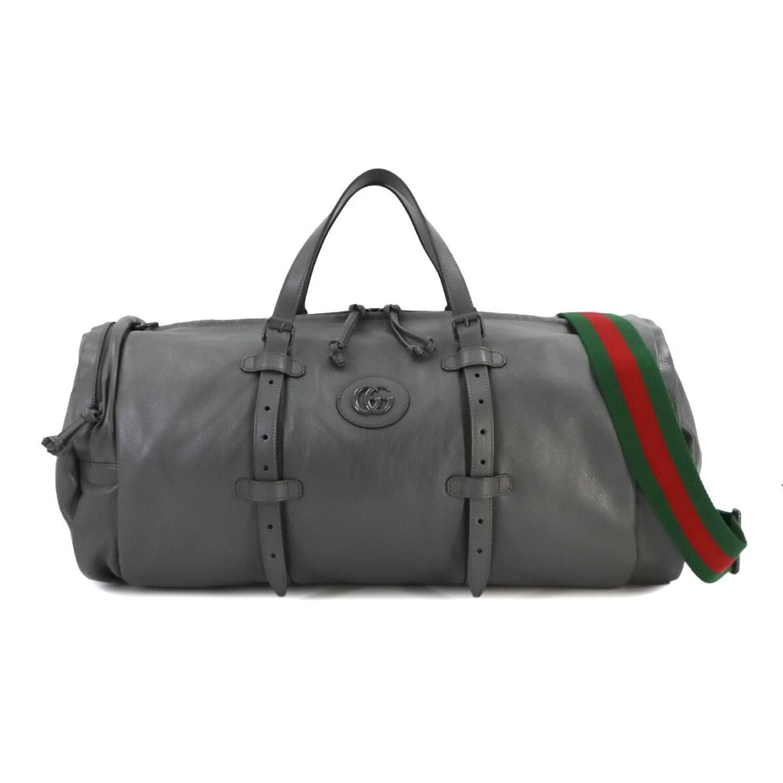 GUCCI OPHIDIA DUFFEL SHOULDER BAG LEATHER GRAY: GUCCI Ophidia Duffel Shoulder Bag Leather Gray Brand: GUCCI Type/Style: Luggage Material: Leather Color: Gray Size: W 20.08 inch, H 9.45 inch, D 9.45 inch Accessories: None Accessories Not