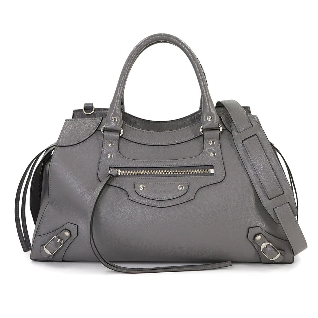 BALENCIAGA NEO CLASSIC CITY MEDIUM HAND SHOULDER BAG: BALENCIAGA Neo Classic City Medium Hand Shoulder Bag Brand: BALENCIAGA Type/Style: Hand Bag / Shoulder Bag Material: Leather Color: Gray Size: W 17.13 inch, H 10.24 inch, D 7.48 inch Accessories: