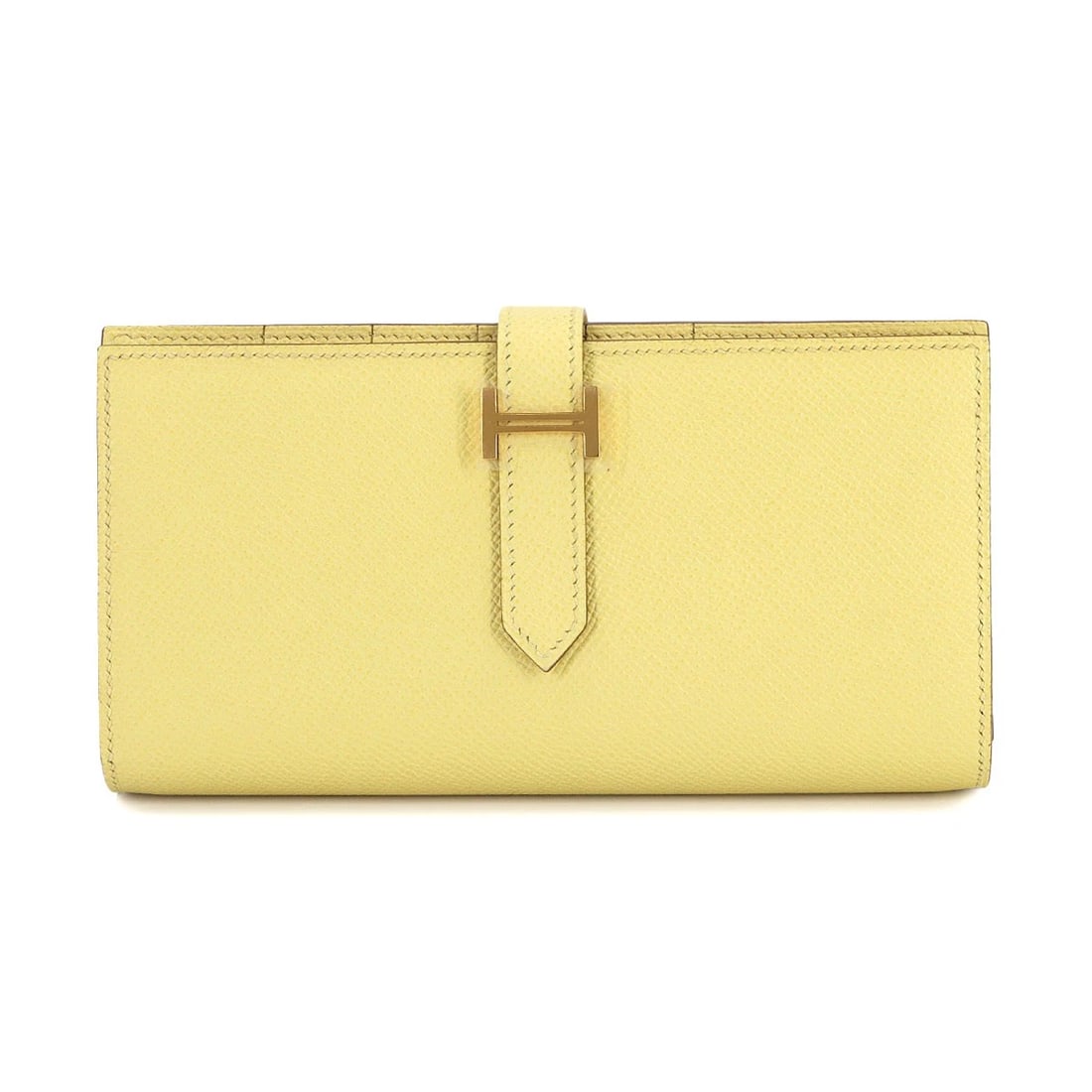 HERMES BEARN SOUFFLE LONG WALLET: HERMES Bearn Souffle Long Wallet Brand: HERMES Type/Style: Long Wallet Material: Epsom Color: Jaune Poussin Size: W 6.89 inch, H 3.74 inch, D 1.38 inch Accessories: None Accessories Notice: When
