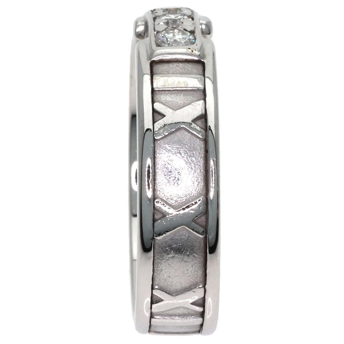 TIFFANY&CO. ATLAS 3P DIAMOND RING K18 WHITE GOLD: TIFFANY&Co. Atlas 3P Diamond Ring K18 White Gold Brand: TIFFANY&Co. Type/Style: Ring Material: K18 White Gold, Main Stone/Creation Natural Color: Silver Size: 7 (US) Accessories: None Accessories