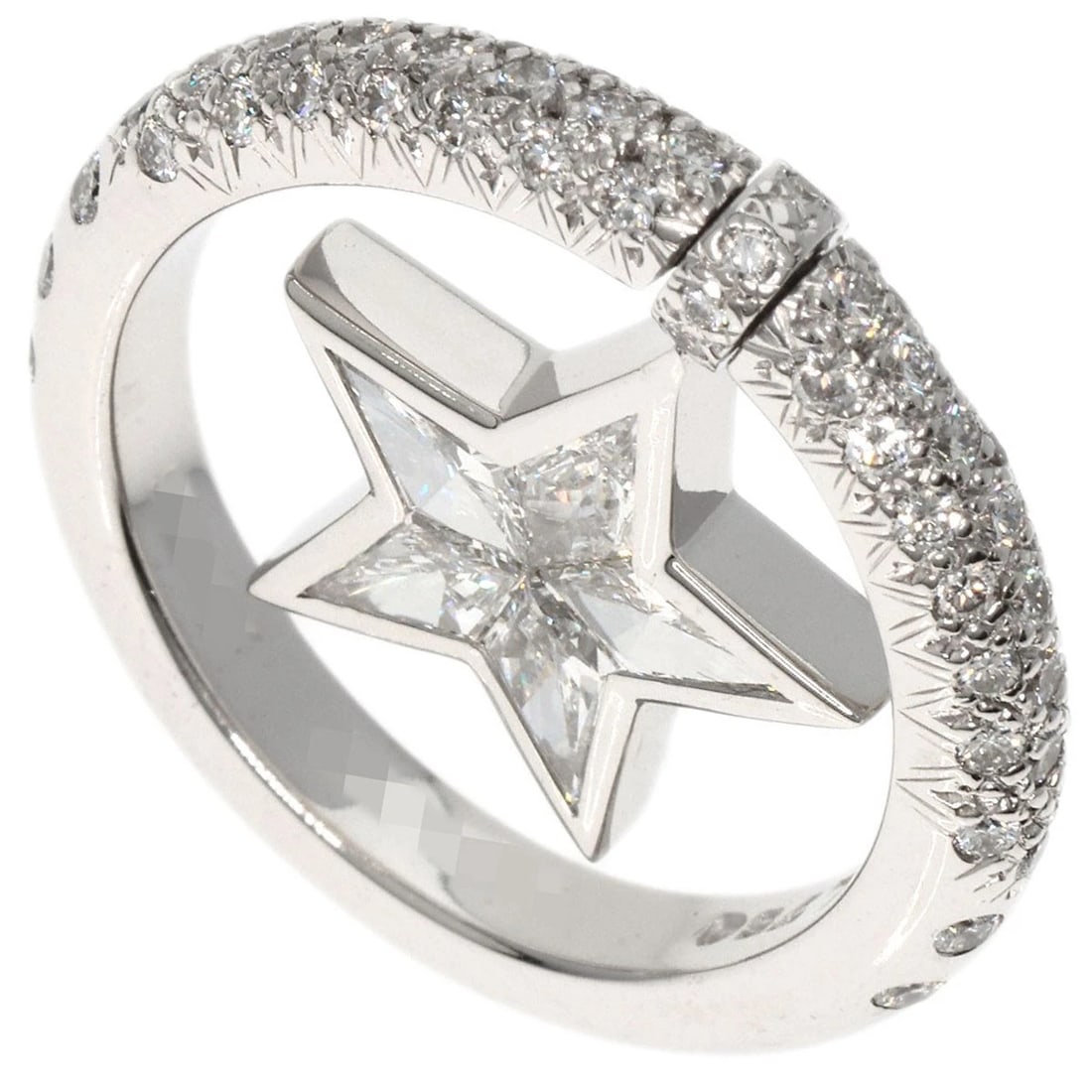 CHANEL COMET DIAMOND RING K18 WHITE GOLD: CHANEL Comet Diamond Ring K18 White Gold Brand: CHANEL Type/Style: Ring Material: K18 White Gold, Main Stone/Creation Natural Color: Silver Size: 4.25 (US) Accessories: None Accessories Notice: When