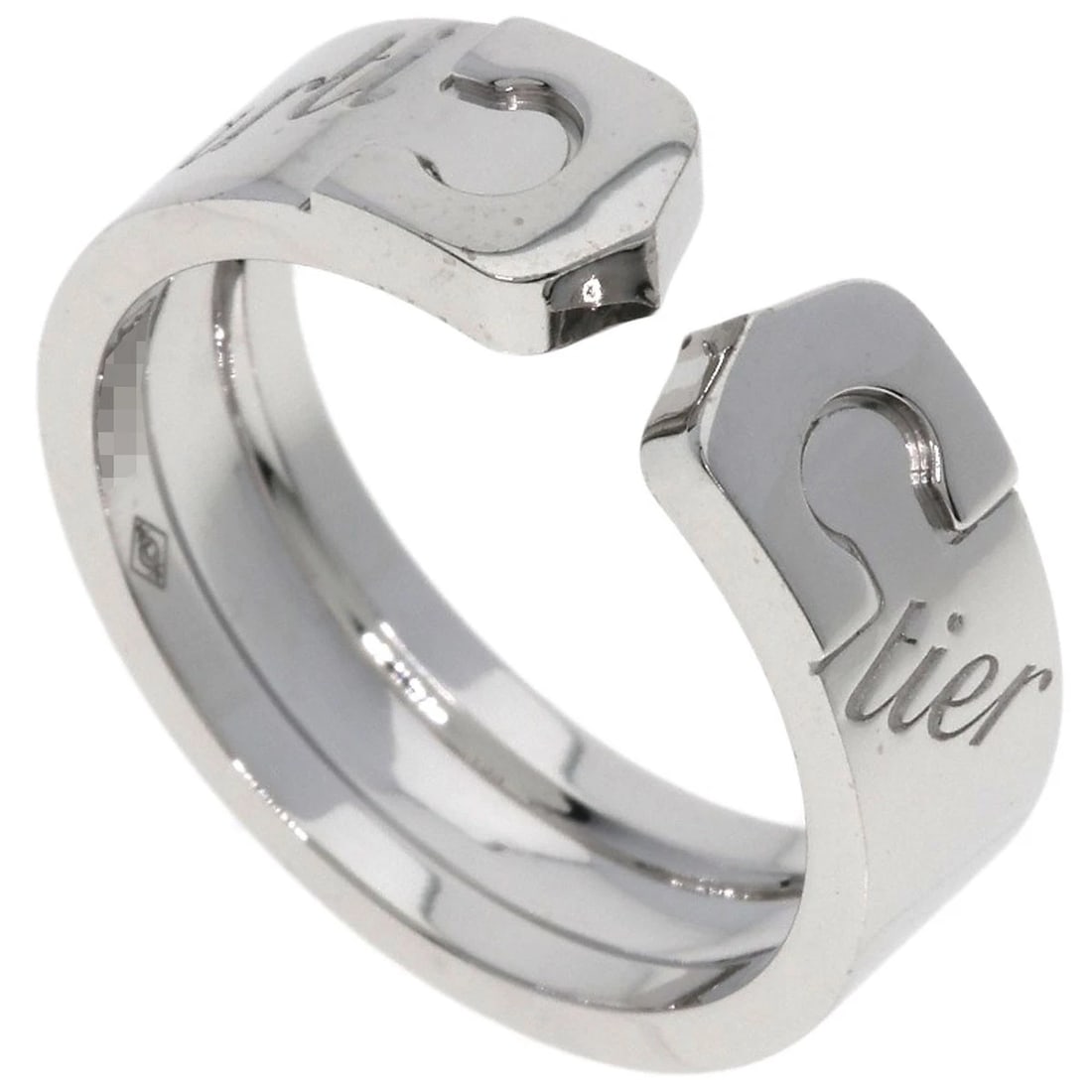 CARTIER C2 RING LIMITED EDITION RING K18 WHITE GOLD: CARTIER C2 Ring Limited Edition Ring K18 White Gold Brand: CARTIER Type/Style: Ring Material: K18 White Gold, Color: Silver Size: 6.25 (US) Accessories: None Accessories Notice: When purchasing