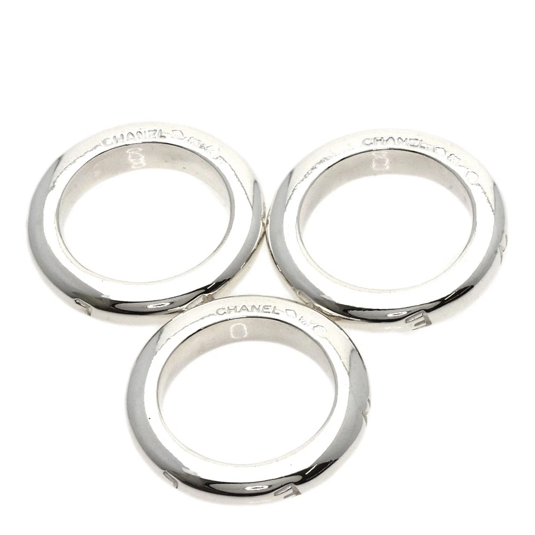 CHANEL LOGO TRIPLE RING SILVER - 4