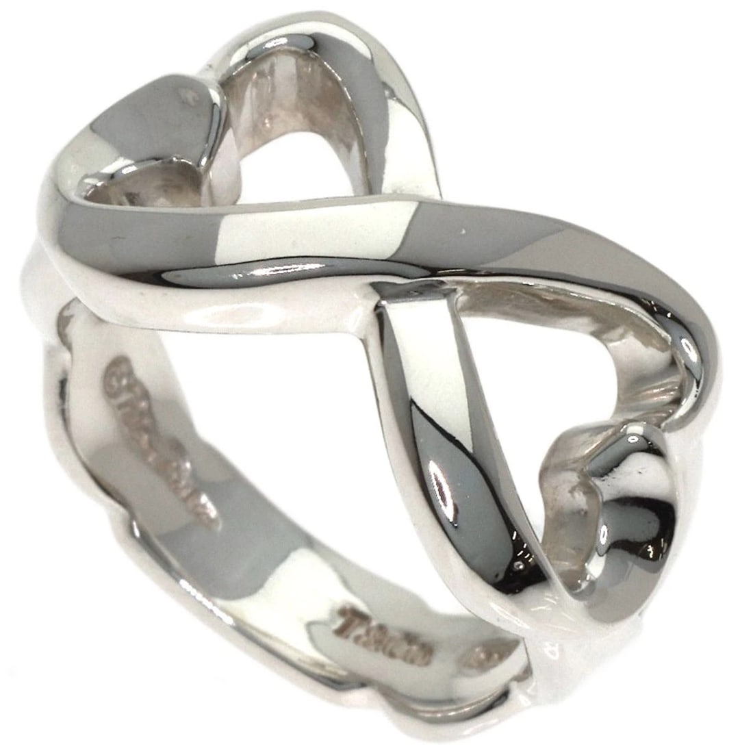 TIFFANY&CO. DOUBLE LOVING HEART RING SILVER (1 of 8)