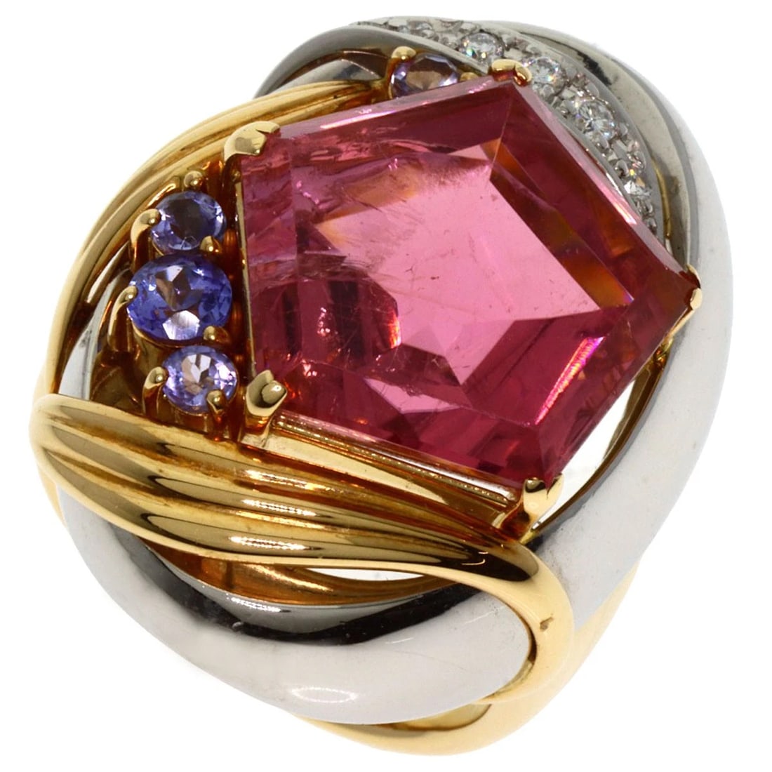 SACHI PINK?TOURMALINE TANZANITE DIAMOND RING (1 of 6)