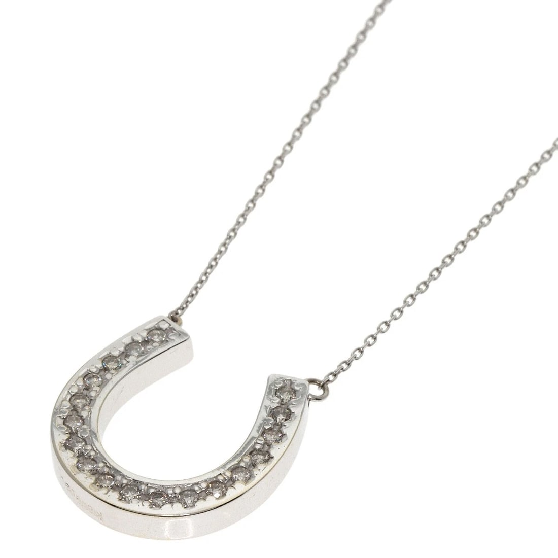 DIAMOND NECKLACE K18 WHITE GOLD: Diamond Necklace K18 White Gold Brand: SELECT JEWELRY Type/Style: Necklace Material: K18 White Gold, Main Stone/Creation Natural Color: Silver Size: Chain Length:16.1inch/41cm Chain Width:0.3inch/0.7m