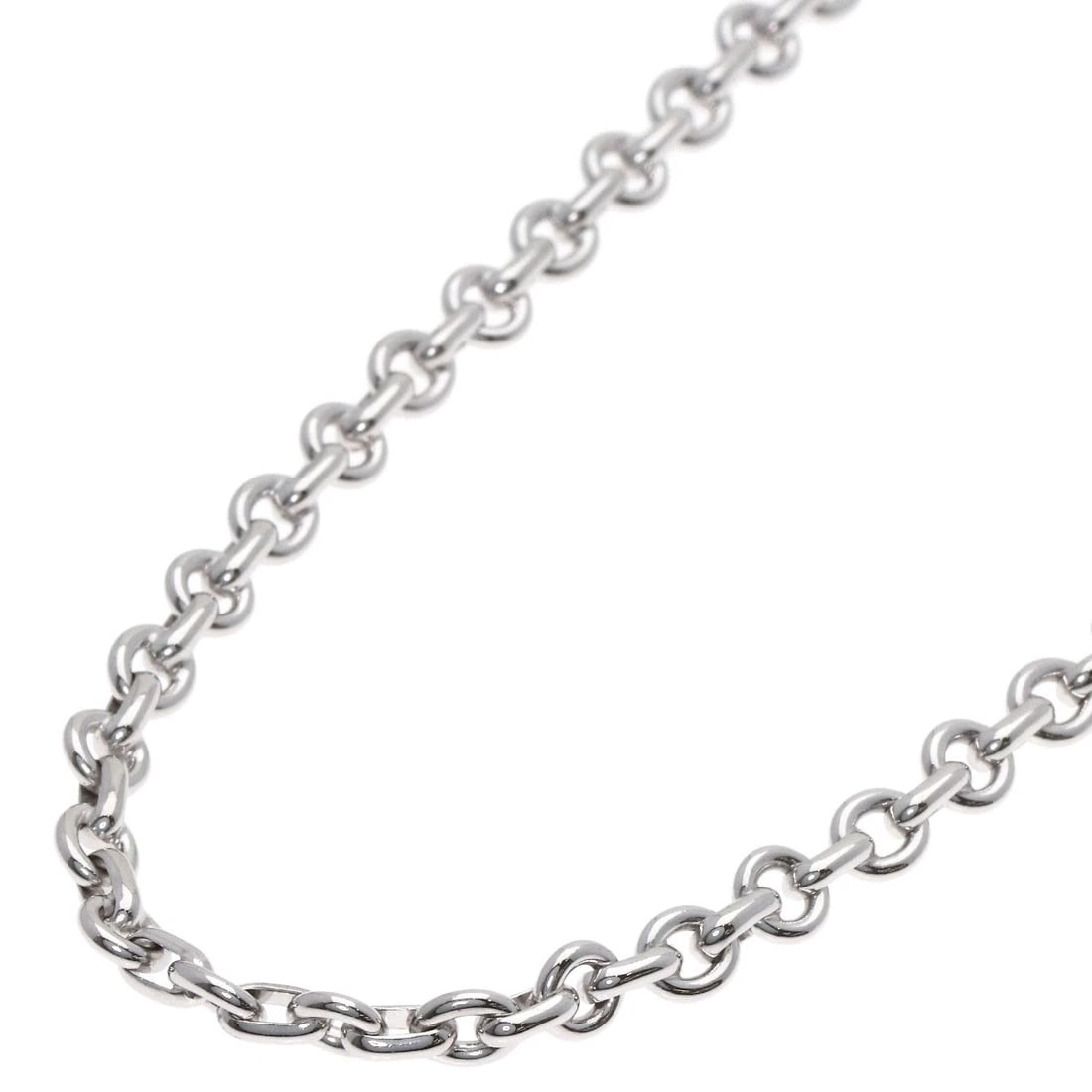 CHAUMET ROLL CHAIN NECKLACE K18 WHITE GOLD: Chaumet Roll Chain Necklace K18 White Gold Brand: Chaumet Type/Style: Necklace Material: K18 White Gold, Color: Silver Size: Chain Length:15.9inch/40.5cm Chain Width:1.7inch/4.2mm F Accessories: N