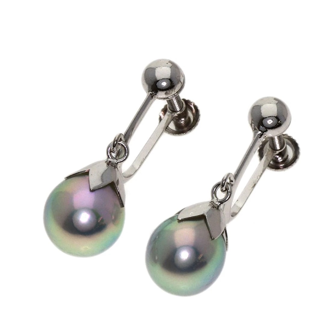 TASAKI PEARL PEARL EARRING K14 WHITE GOLD: TASAKI Pearl Pearl Earring K14 White Gold Brand: TASAKI Type/Style: Earring Material: K14 White Gold, Main Stone/Creation Natural Color: Silver Size: Stone Size:0.3inch/7.5mm Top Size:0.9inch/22x7.5x7