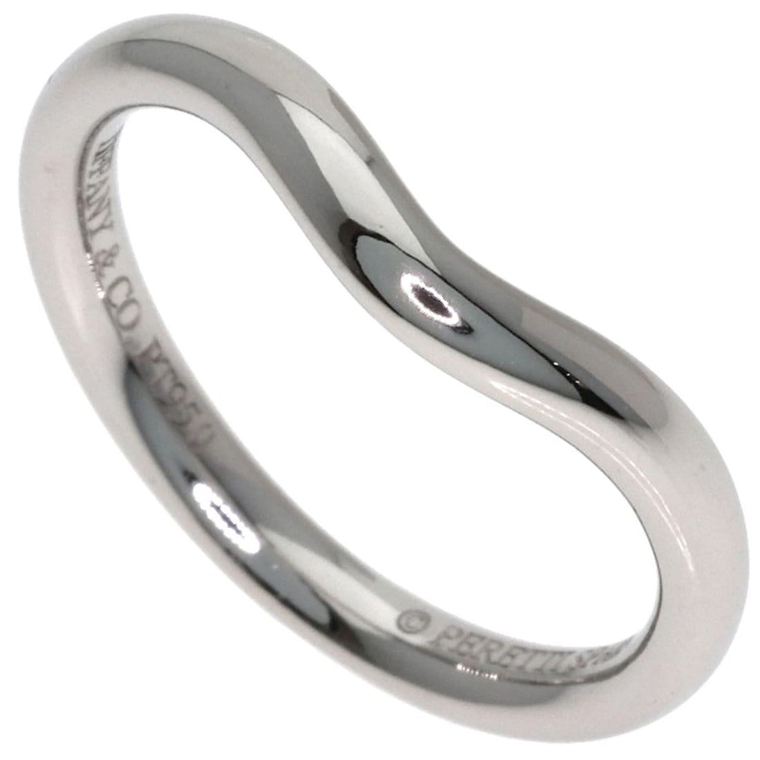 TIFFANY&CO. CURVED BAND RING PLATINUM PT950 (1 of 4)