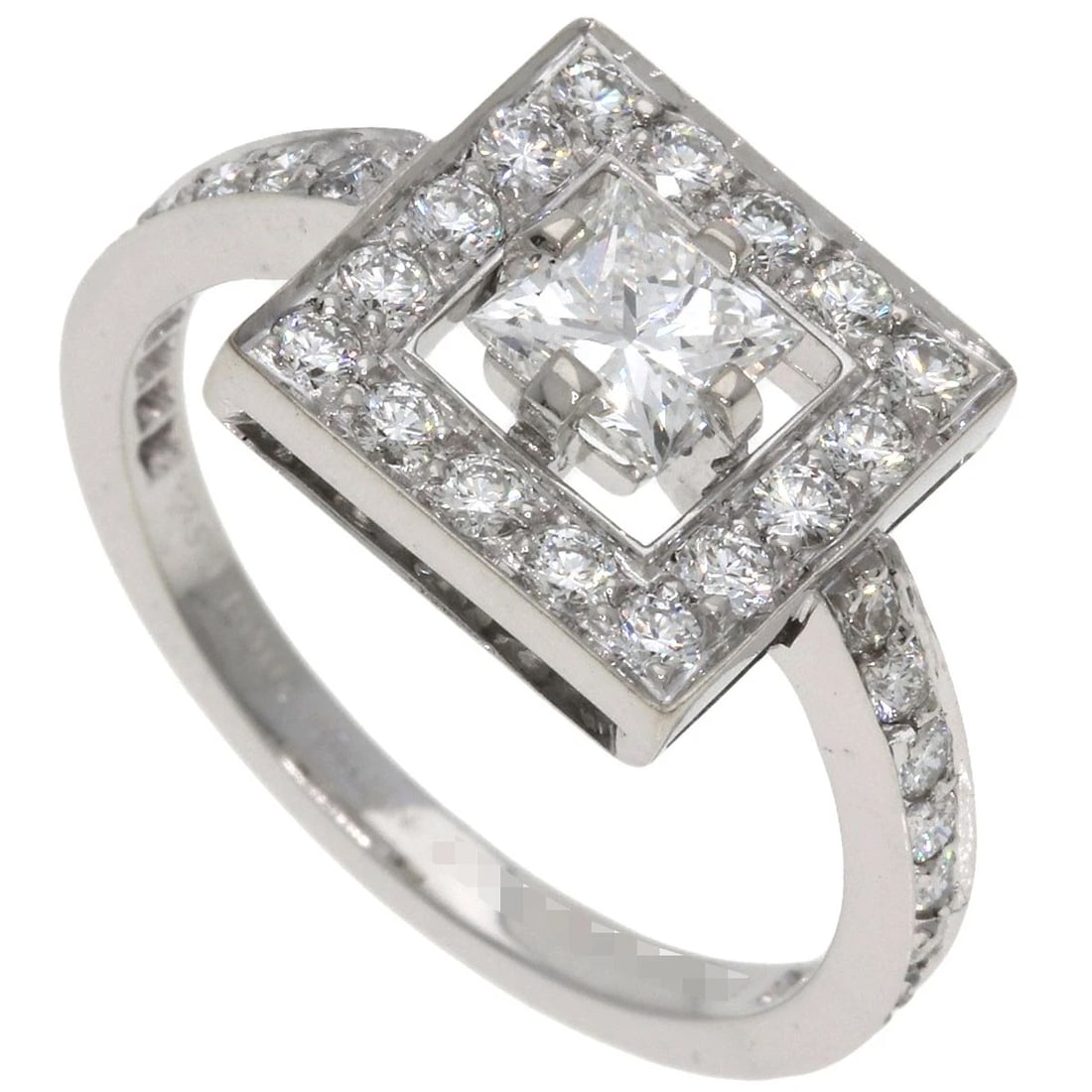 BOUCHERON ABBA PRINCESS CUT DIAMOND RING K18 WHITE GOLD (1 of 4)