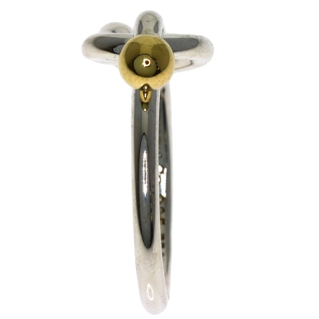 TIFFANY&CO. LOVE KNOT RING SILVER 18K YELLOW GOLD: TIFFANY&Co. Love knot Ring Silver 18K Yellow Gold Brand: TIFFANY&Co. Type/Style: Ring Material: Silver, Color: Silver Size: 5.25 (US) Accessories: None Accessories Notice: When purchasing