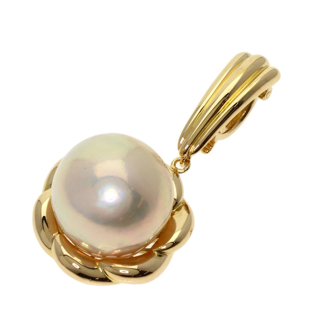 TASAKI PEARL PEARL PENDANT TOP K18 YELLOW GOLD: TASAKI Pearl Pearl Pendant top K18 Yellow Gold Brand: TASAKI Type/Style: Pendant top Material: K18 Yellow Gold, Color: Gold Size: Stone Size:0.5inch/13.1mm Top Size:1.4inch/34.6x17.7x14mm