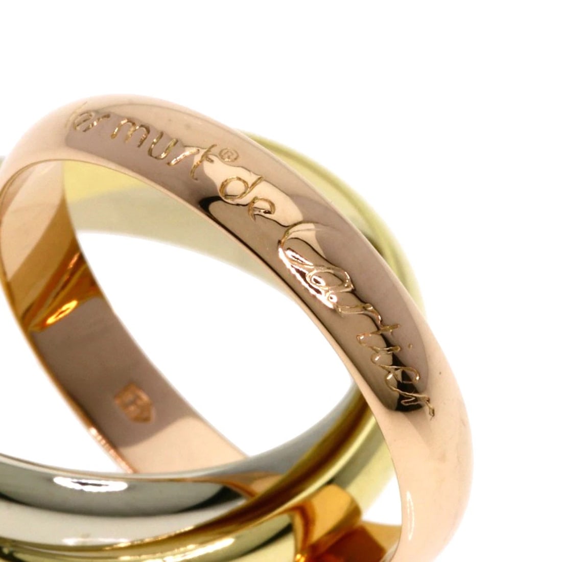CARTIER TRINITY RING K18 YELLOW GOLD: CARTIER Trinity Ring K18 Yellow Gold Brand: CARTIER Type/Style: Ring Material: K18 Yellow Gold, Color: Gold Size: 5.75 (US) Accessories: None Accessories Notice: When purchasing pre-owned