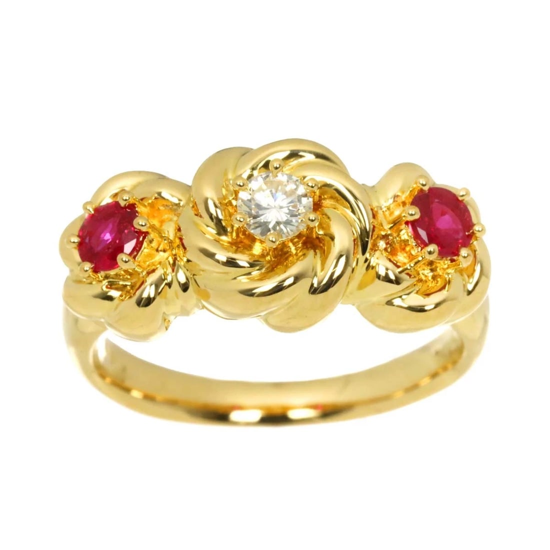 TASAKI RUBY DIAMOND RING 18K YG 750 - 2