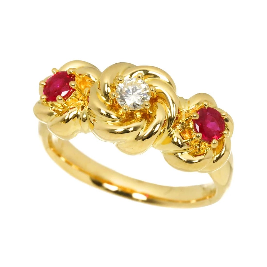 TASAKI RUBY DIAMOND RING 18K YG 750 - 4