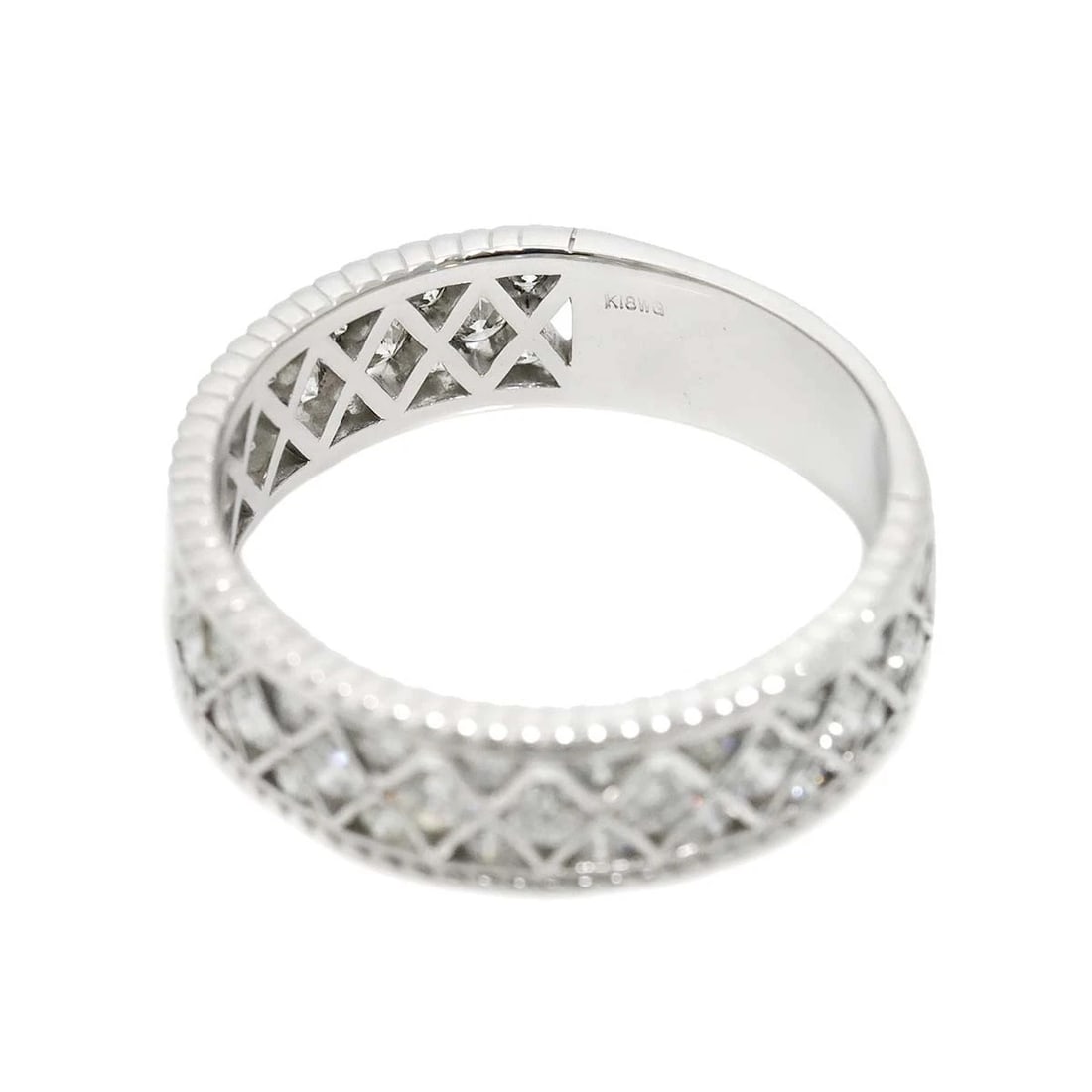 DIAMOND RING K18 WHITE GOLD: Diamond Ring K18 White Gold Brand: Unbranded Type/Style: Ring Material: 750 White Gold, Main Stone/Creation Natural Color: White Gold Size: 8.25 (US) Accessories: None Accessories Notice: