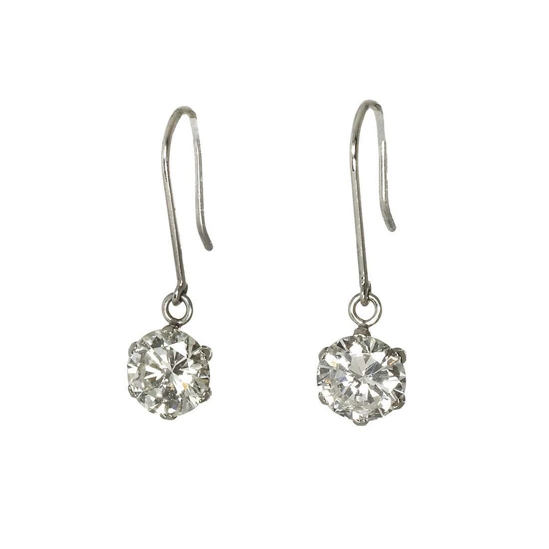 DIAMOND EARRINGS PIERCED PLATINUM: Diamond Earrings Pierced Platinum Brand: Unbranded Type/Style: Earrings Material: Platinum, Main Stone/Creation Natural Color: Platinum Size: W 5 X H 18mm Accessories: None Accessories Notice: When