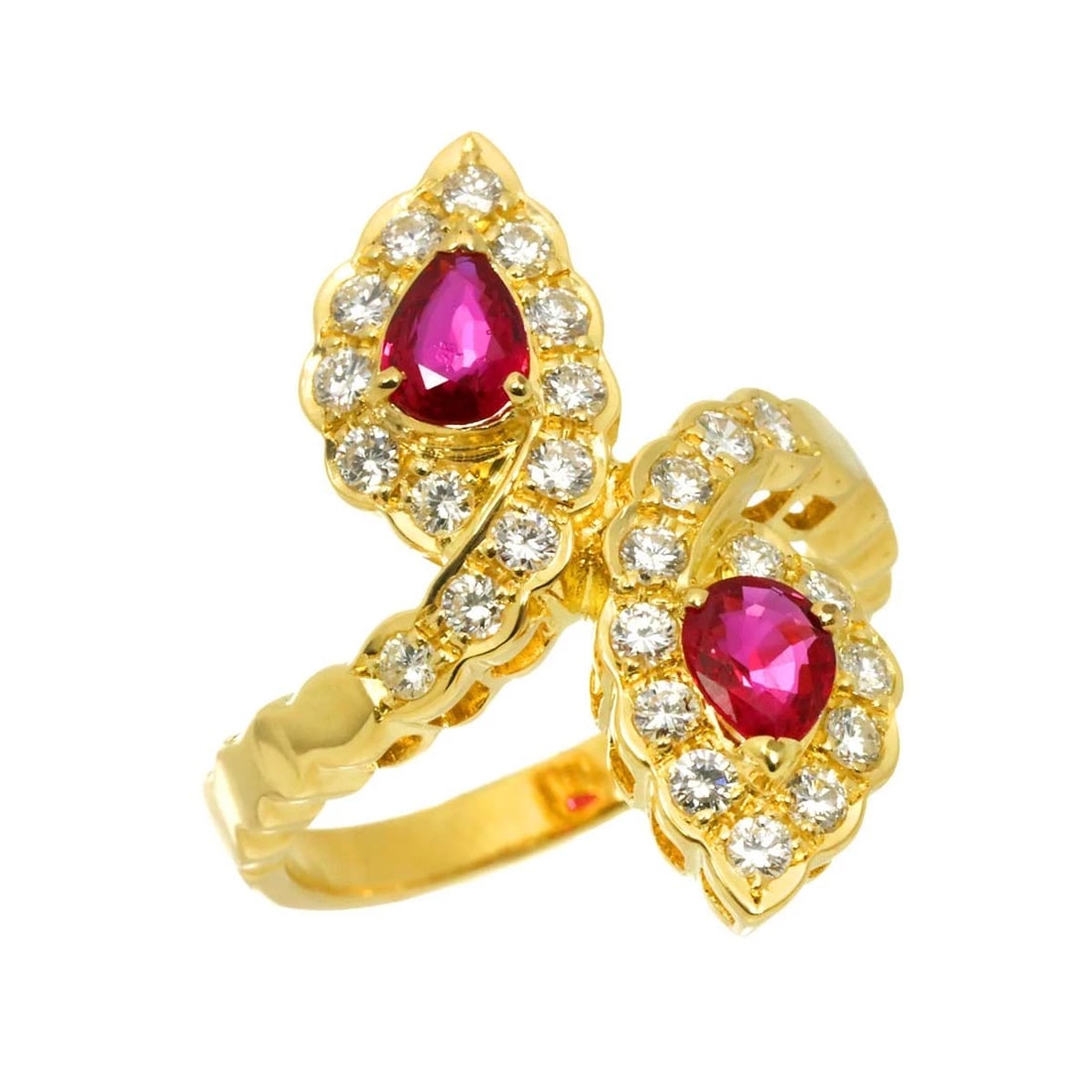RUBY DIAMOND RING 18K YG: Ruby Diamond Ring 18K YG Brand: Unbranded Type/Style: Ring Material: 750 Yellow Gold, Main Stone/Creation Ruby Color: Yellow Gold Size: 6US Accessories: None Accessories Notice: When purch