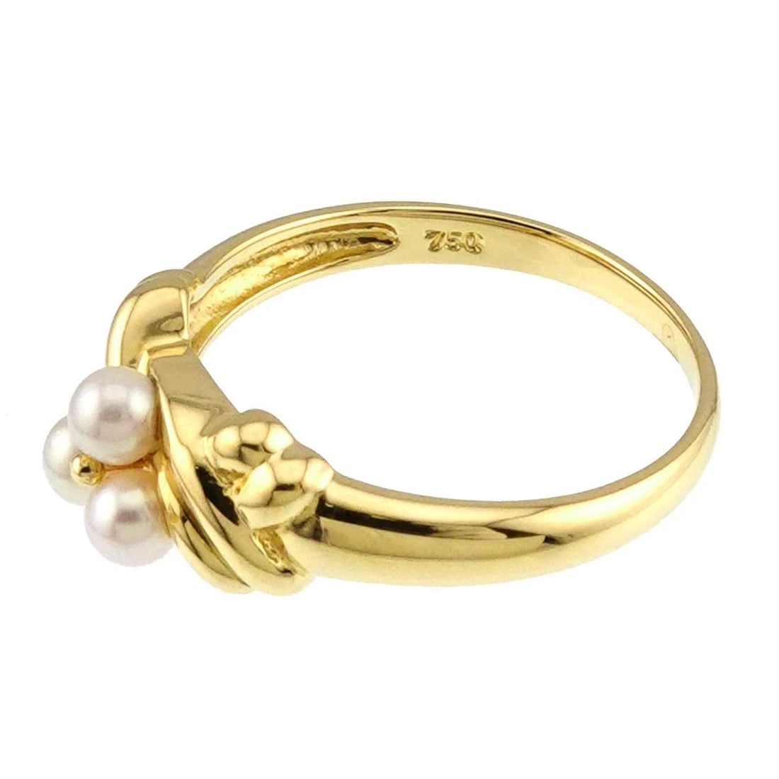 DIOR PEARL DIAMOND RING 18K YG 750: Dior Pearl Diamond Ring 18K YG 750 Brand: Dior Type/Style: Ring Material: 750 Yellow Gold, Main Stone/Creation Pearl Color: Yellow Gold Size: 4.75-5 (US) Accessories: None Accessories Notice: When