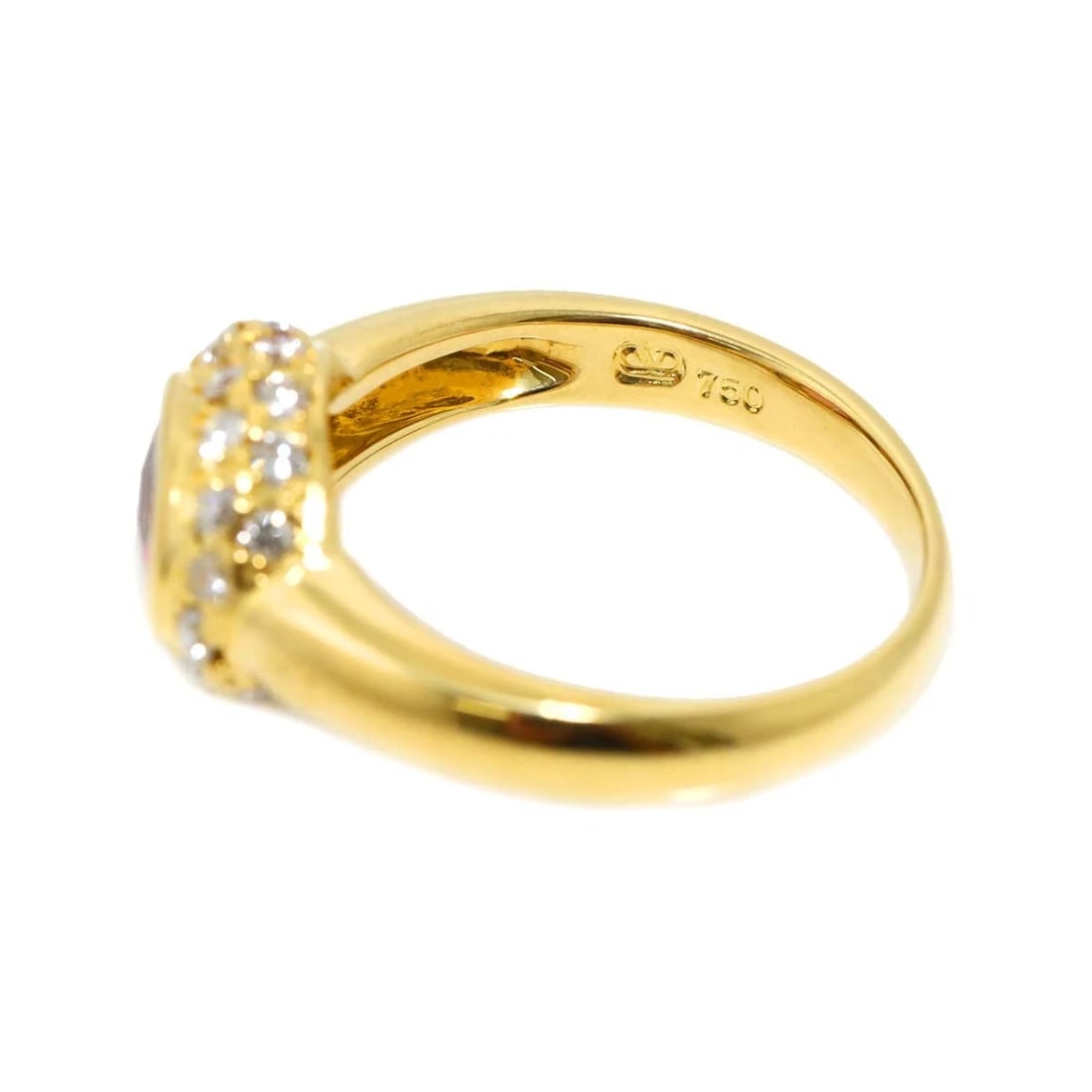 VALENTINO TOURMALINE DIAMOND RING 18K YG 750: VALENTINO Tourmaline Diamond Ring 18K YG 750 Brand: VALENTINO Type/Style: Ring Material: 750 Yellow Gold, Main Stone/Creation Natural Color: Yellow Gold Size: 6.75 (US) Accessories: None Accessories