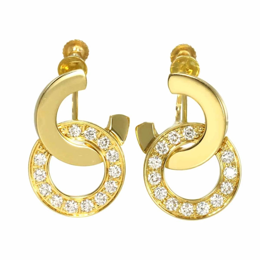PIAGET DIAMOND EARRINGS 18K YG 750: PIAGET Diamond Earrings 18K YG 750 Brand: PIAGET Type/Style: Earrings Material: 750 Yellow Gold, Main Stone/Creation Natural Color: Yellow Gold Size: W12.5 x H19mm Accessories: None Accessories