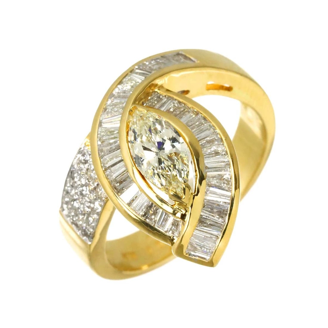 DIAMOND RING 18K YG YELLOW GOLD 750: Diamond Ring 18K YG Yellow Gold 750 Brand: Unbranded Type/Style: Ring Material: 750 Yellow Gold, Main Stone/Creation Natural Color: Yellow Gold Size: 6-6.25 (US) Accessories: None Accessories Notice: