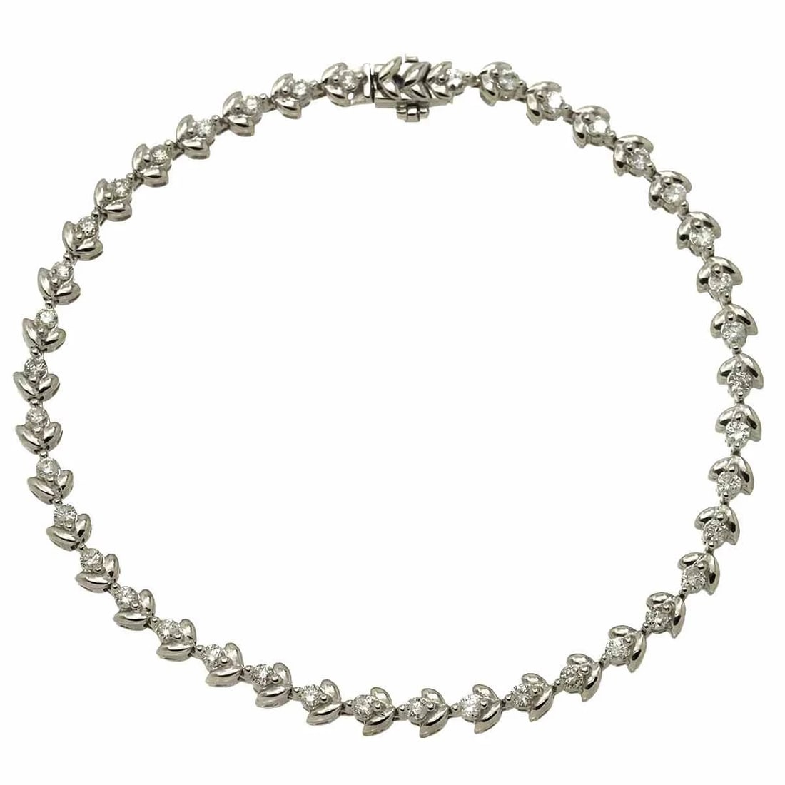 DIAMOND BRACELET PT PLATINUM: Diamond Bracelet Pt Platinum Brand: Unbranded Type/Style: Bracelet Material: Platinum, Main Stone/Creation Natural Color: Platinum Size: Length:apporox.7.3inch Width:4.1mm Accessories: None