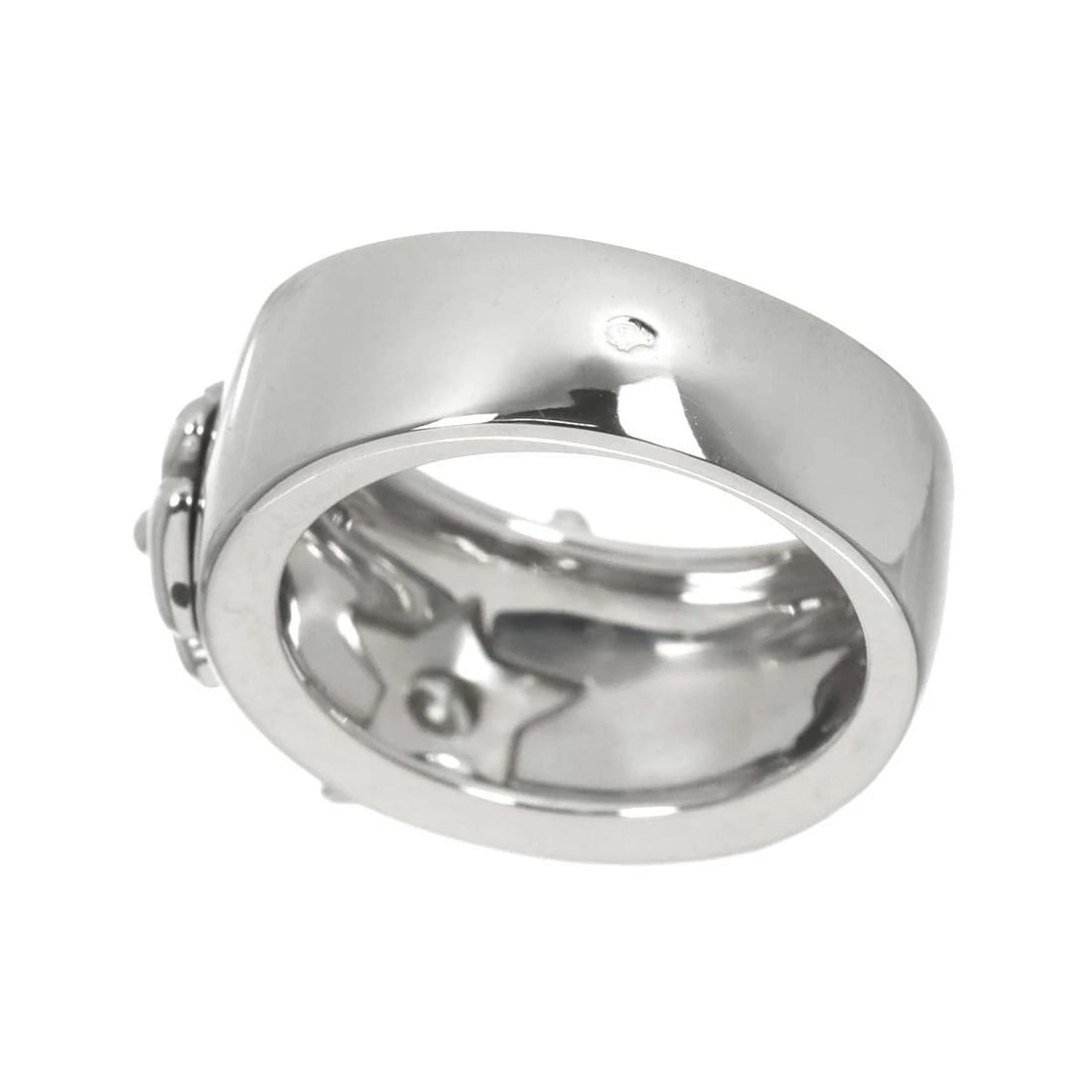 CHANEL THREE SYMBOLS DIAMOND RING 18K WG 750: CHANEL Three Symbols Diamond Ring 18K WG 750 Brand: CHANEL Type/Style: Ring Material: 750White Gold, Main Stone/Creation Natural Color: White Gold Size: 5.25 (US) Accessories: None Accessories