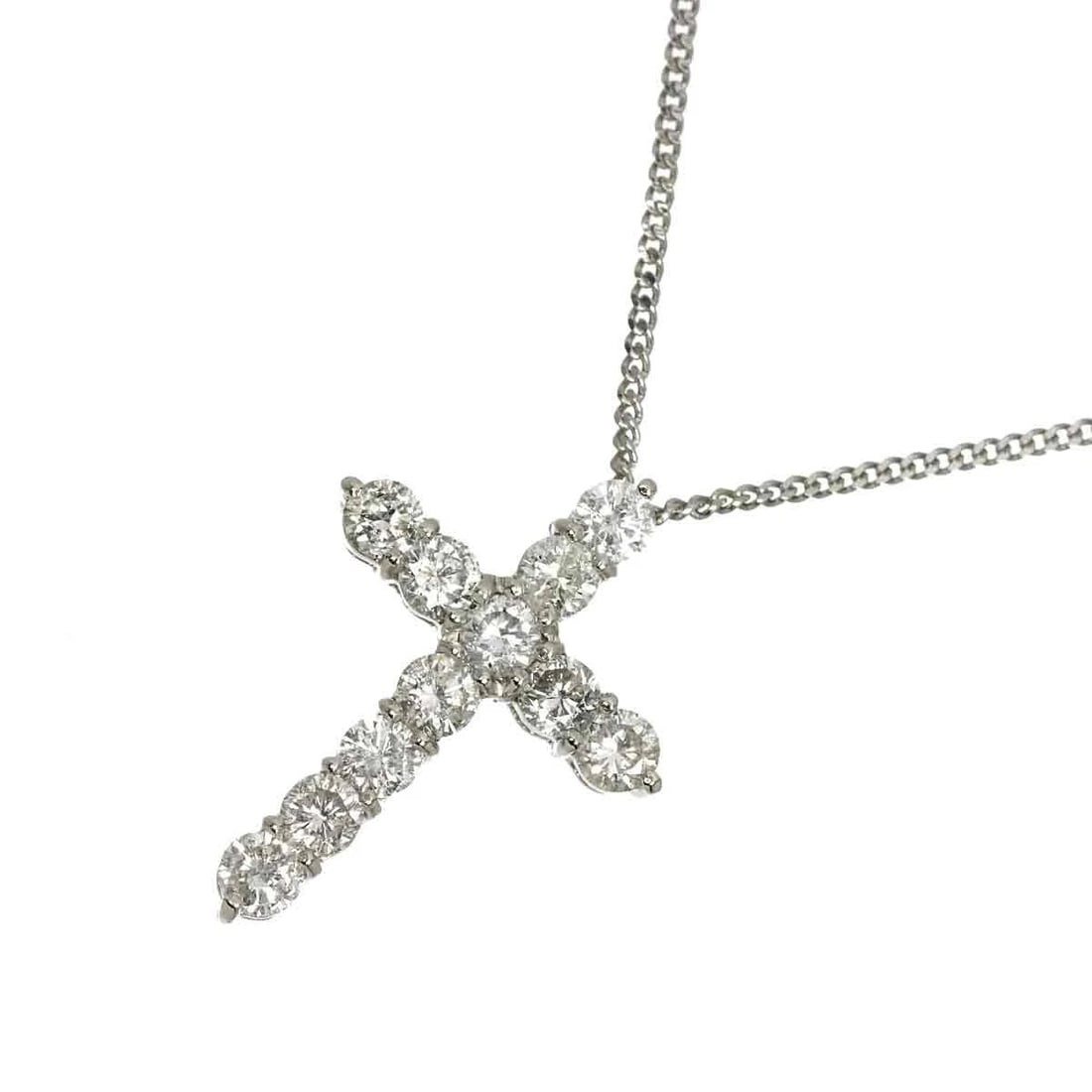 DIAMOND NECKLACE PLATINUM: Diamond Necklace Platinum Brand: Unbranded Type/Style: Necklace Material: Platinum, Main Stone/Creation Natural Color: Platinum Size: internal circumference of the chain:15.6inch-14.2inch Top
