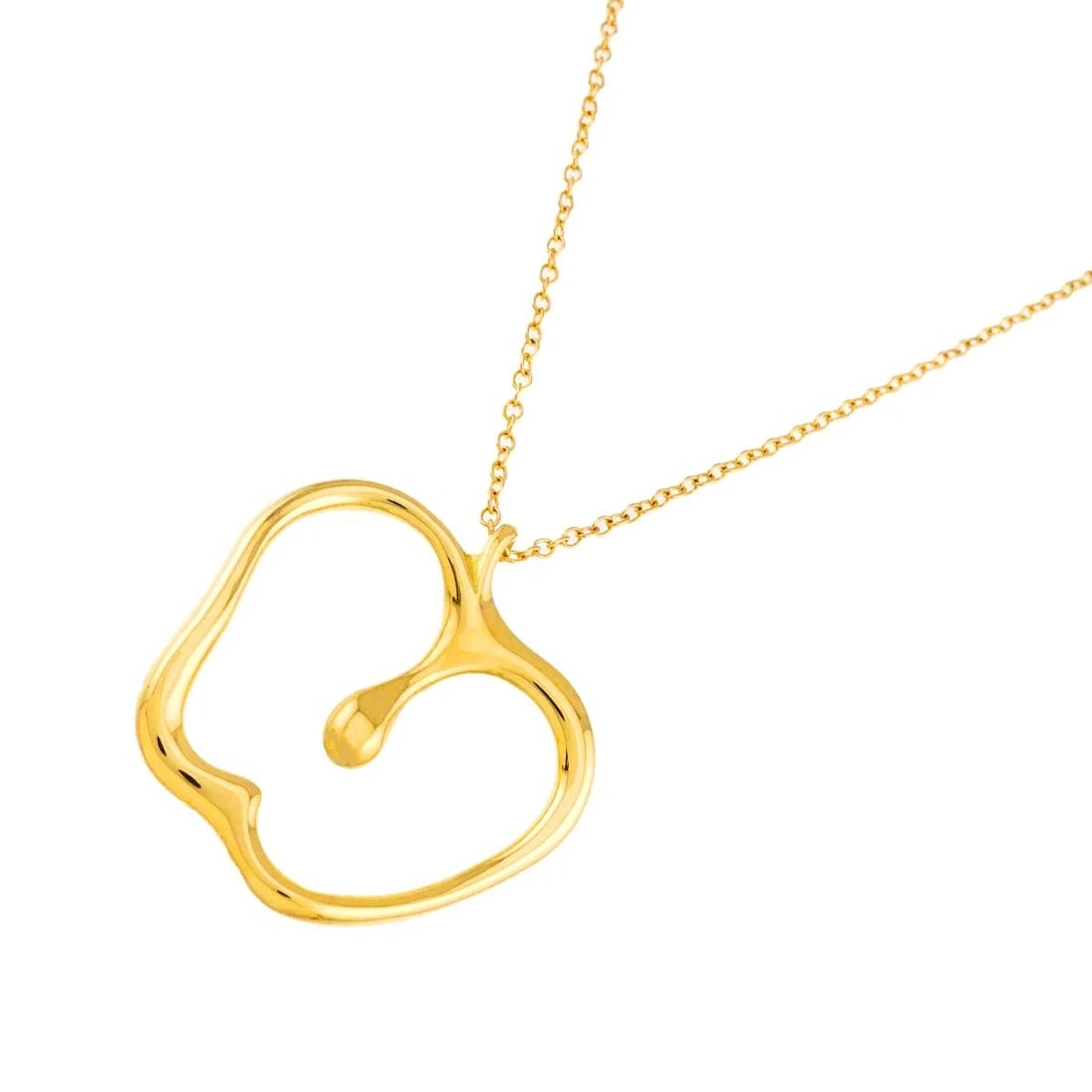 TIFFANY CO. APPLE MOTIF NECKLACE 18K YELLOW GOLD 750: TIFFANY Co. Apple motif Necklace 18K Yellow Gold 750 Brand: TIFFANY Co. Type/Style: Necklace Material: 750Yellow Gold, Color: Yellow Gold Size: internal circumference of the chain:26inch Top Charm(max