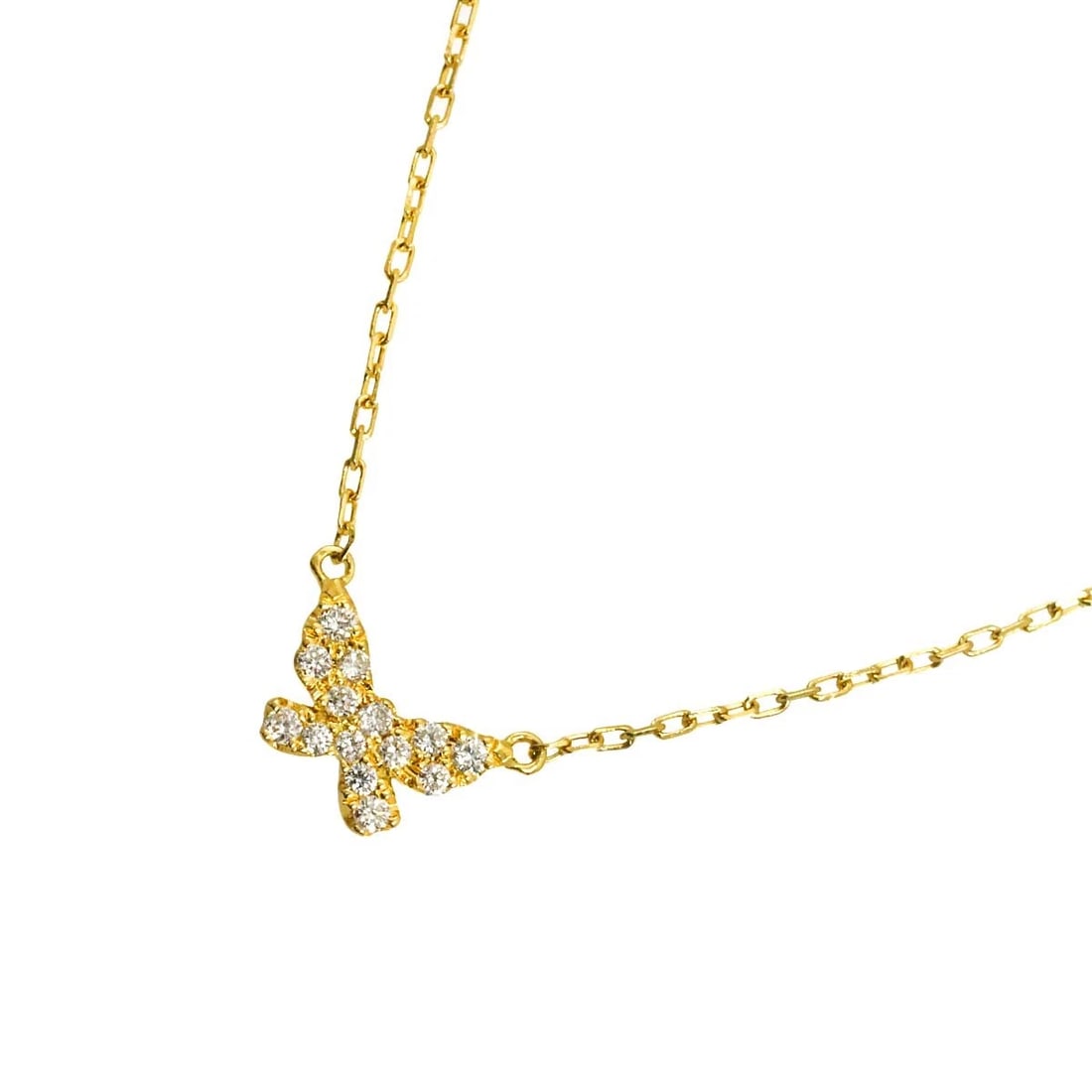 AHKAH BUTTERFLY DIAMOND NECKLACE 18K YELLOW GOLD 750: AHKAH Butterfly Diamond Necklace 18K Yellow Gold 750 Brand: AHKAH Type/Style: Necklace Material: 750Yellow Gold, Main Stone/Creation Natural Color: Yellow Gold Size: internal circumference of the chai