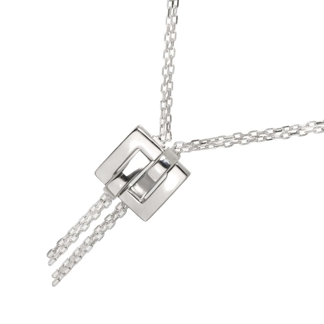 BOUCHERON NECKLACE 18K WHITE GOLD 750: Boucheron Necklace 18K White Gold 750 Brand: BOUCHERON Type/Style: Necklace Material: 750White Gold, Color: White Gold Size: internal circumference of the chain:16.9inch Top Charm(max):W14.4xH39.5mm