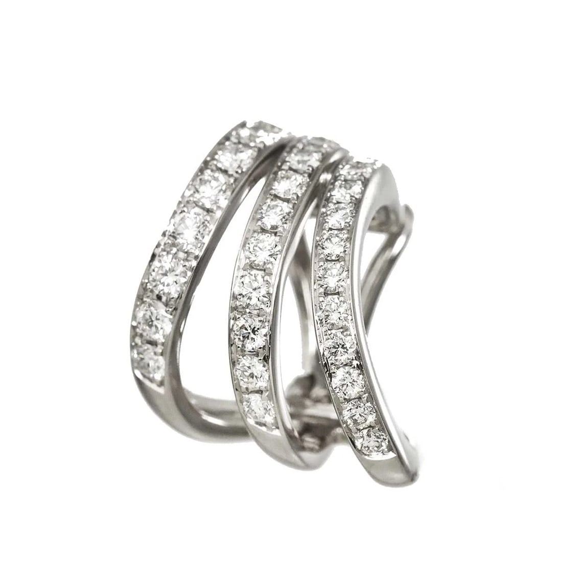 JEUNET DIAMOND EARRING CLIP ON 18K WG 750: Jeunet Diamond Earring Clip on 18K WG 750 Brand: Jeunet Type/Style: Earrings Material: 750White Gold, Main Stone/Creation Natural Color: White Gold Size: W13.2 X H15.2 mm Accessories: None