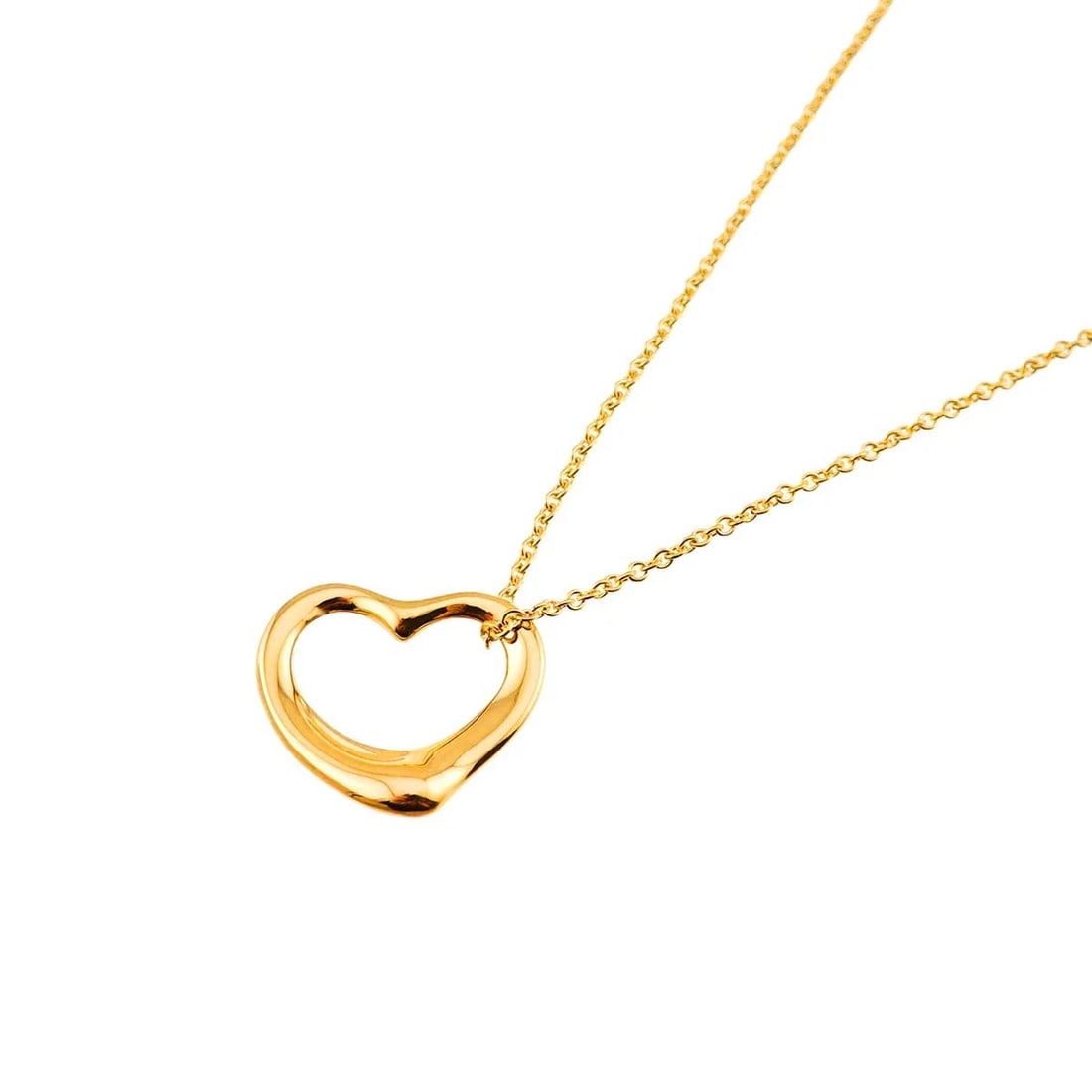 TIFFANY CO. OPEN HEART NECKLACE 18K YELLOW GOLD 750: TIFFANY Co. Open Heart Necklace 18K Yellow Gold 750 Brand: TIFFANY Co. Type/Style: Necklace Material: 750Yellow Gold, Color: Yellow Gold Size: internal circumference of the chain:15.7inch Top
